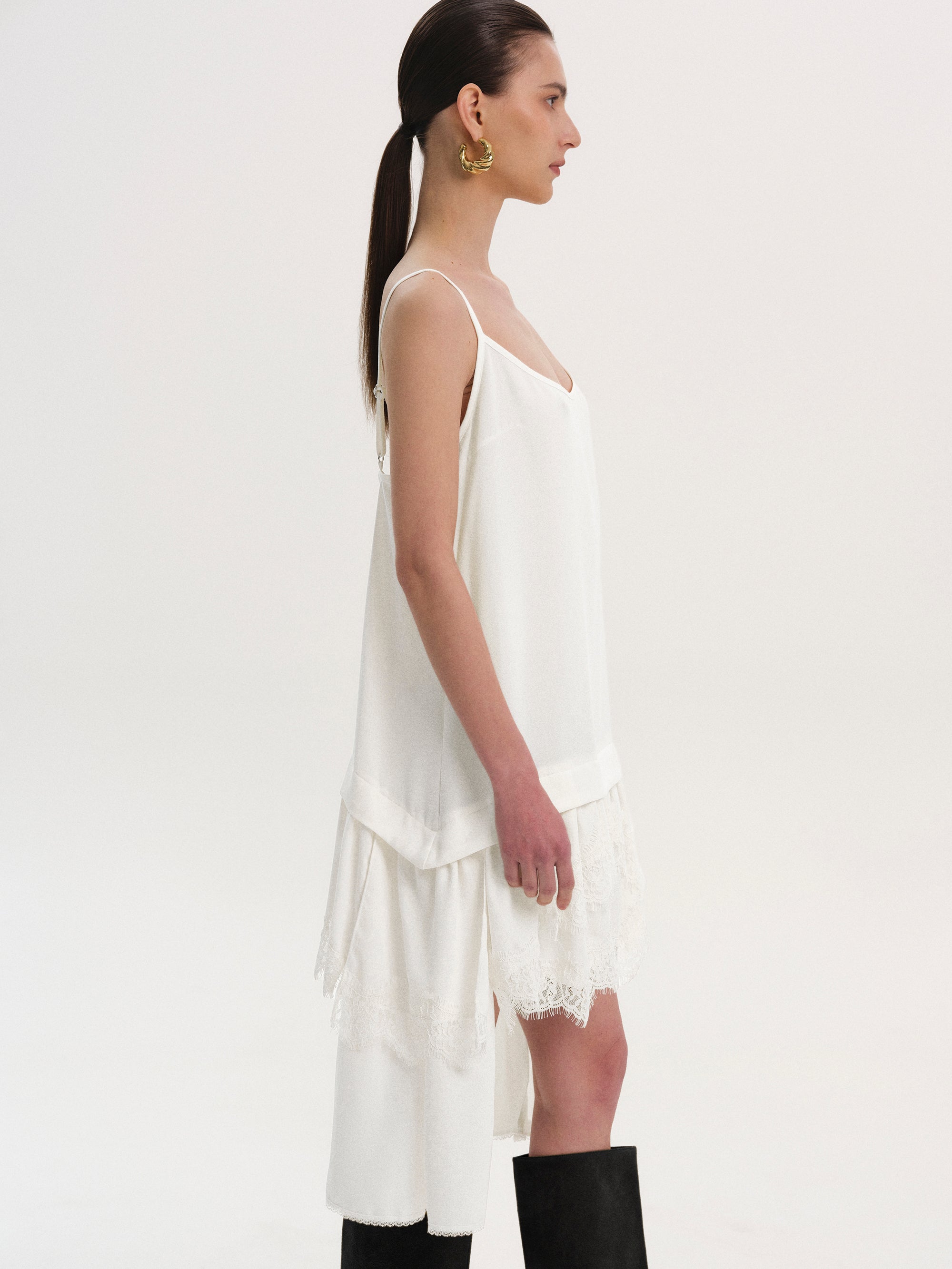 Lingerie Camisole Dress, White