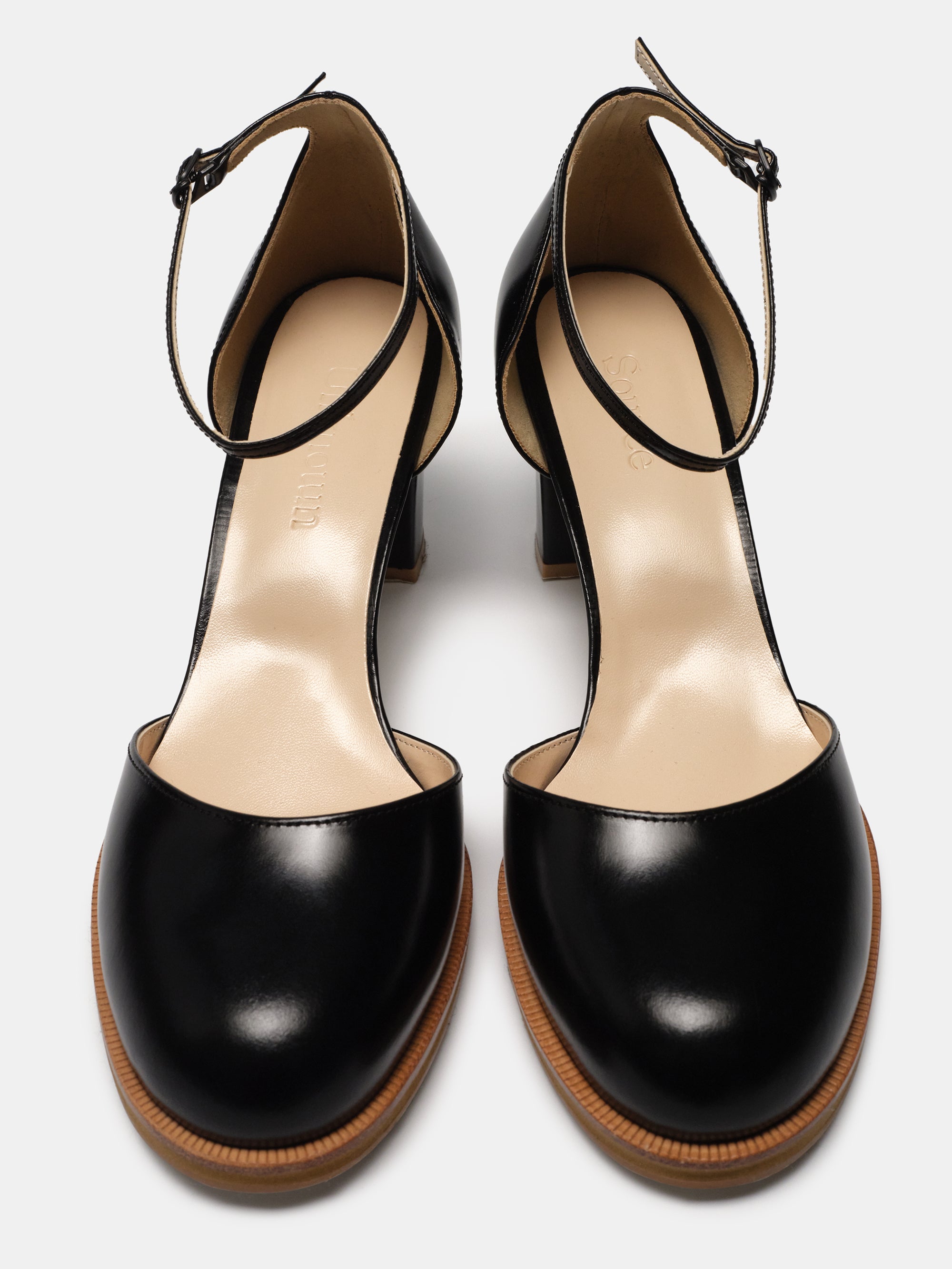 Meti Leather Mary Jane Heels, Black