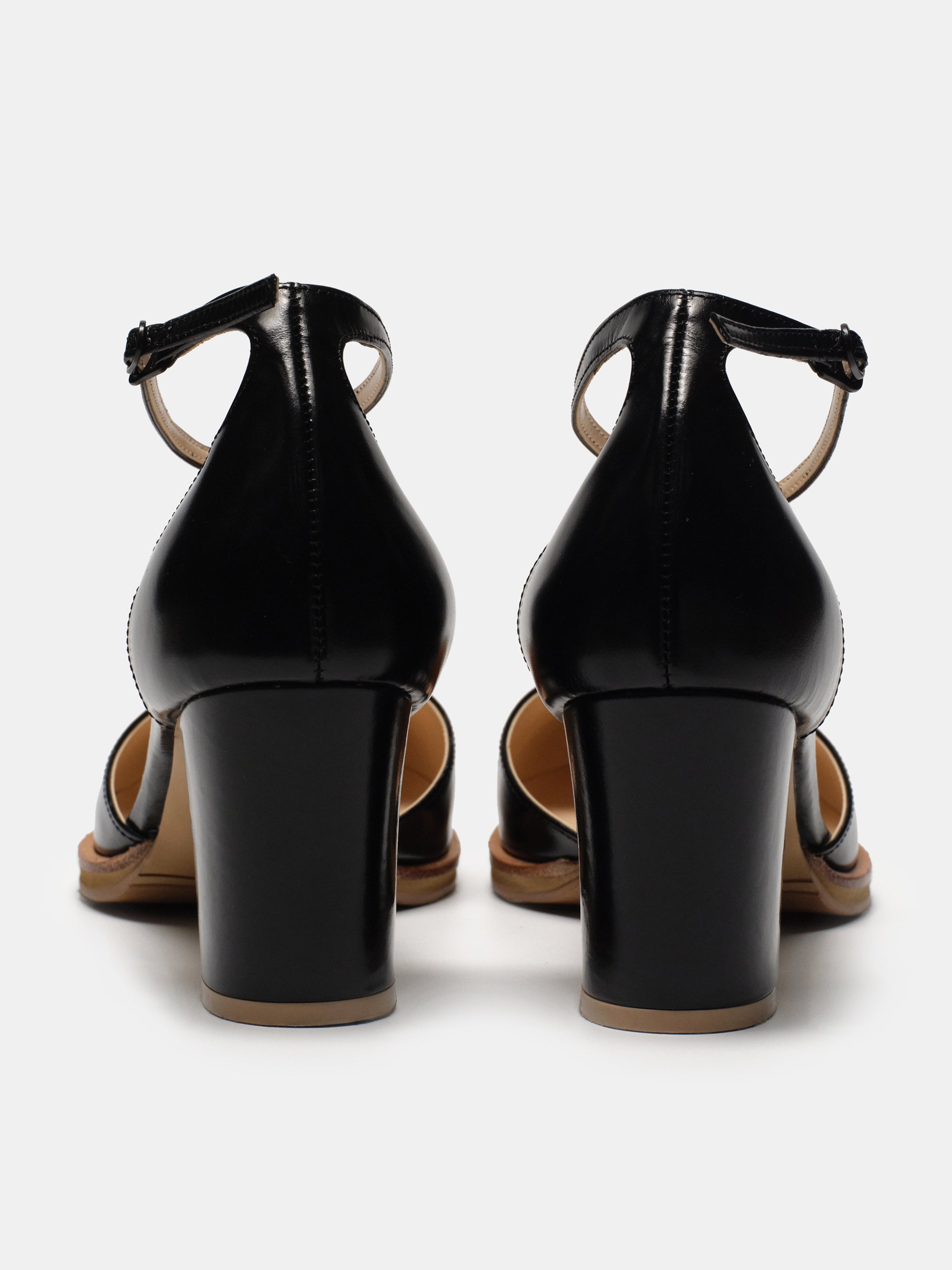 Meti Leather Mary Jane Heels, Black