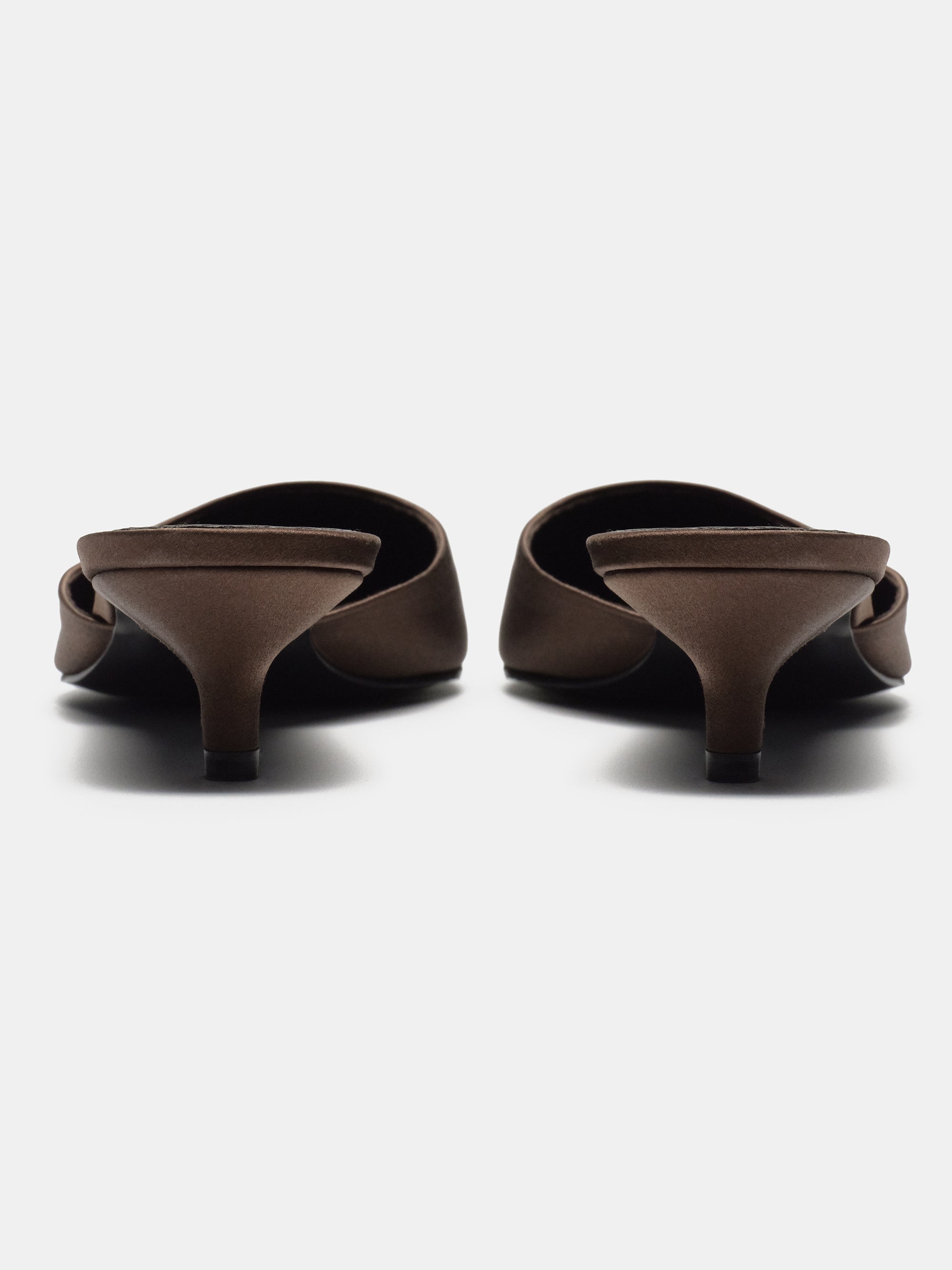 Reva Satin Mule Heels, Artichoke