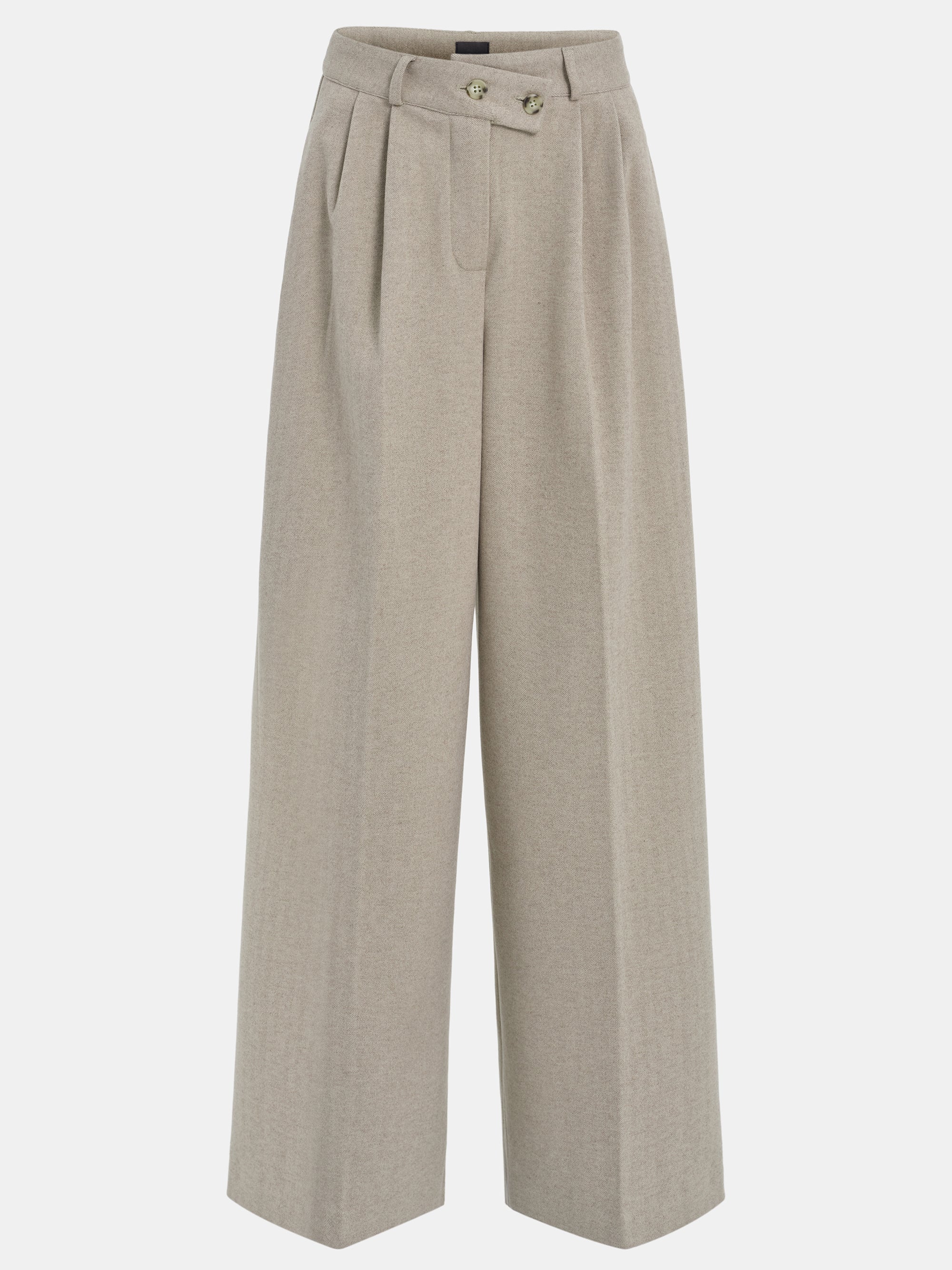 Wrap Button Trousers, Taupe