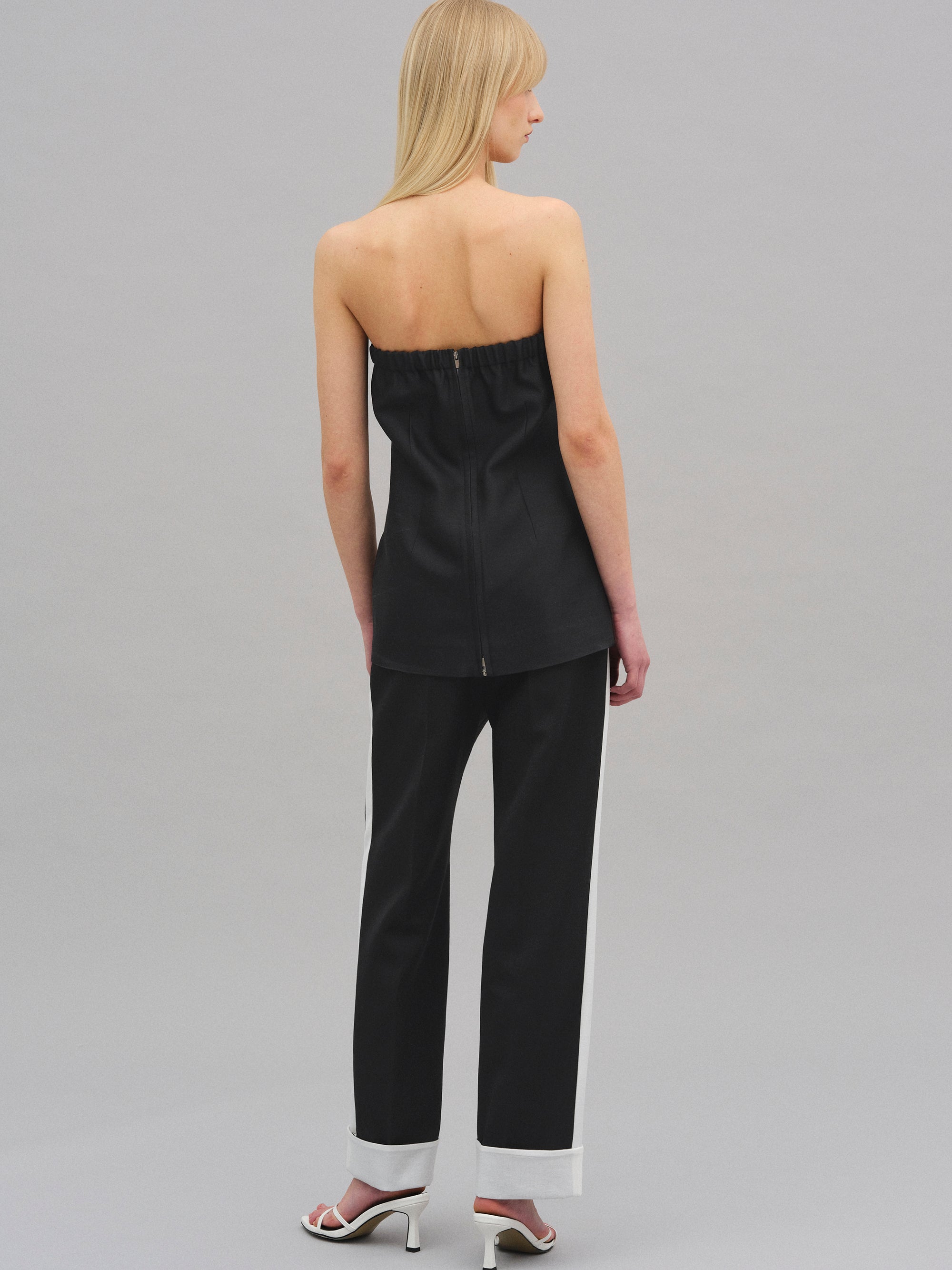 Wool-Silk Bustier, Black