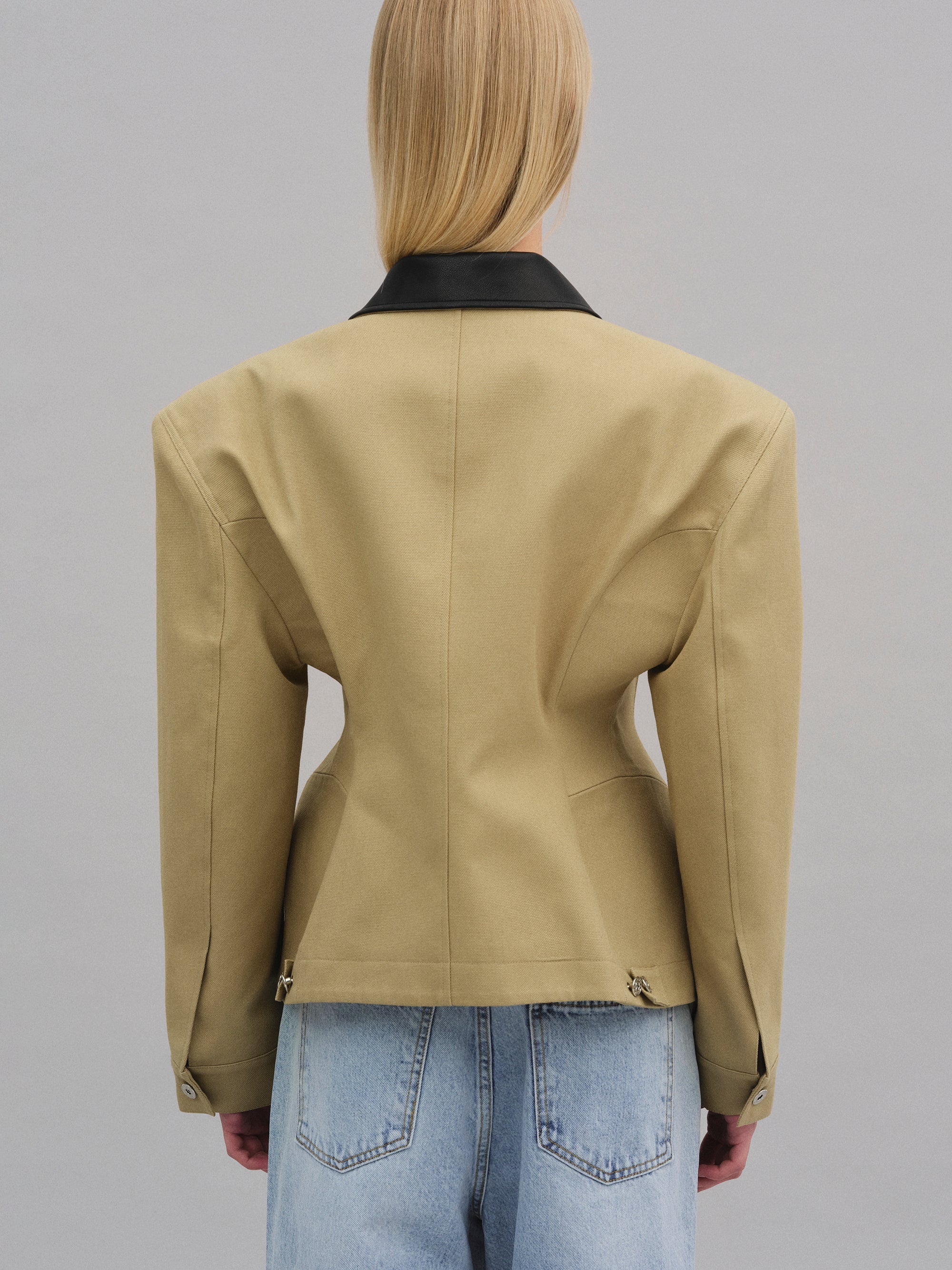 Hourglass Canvas Work Jacket, Beige