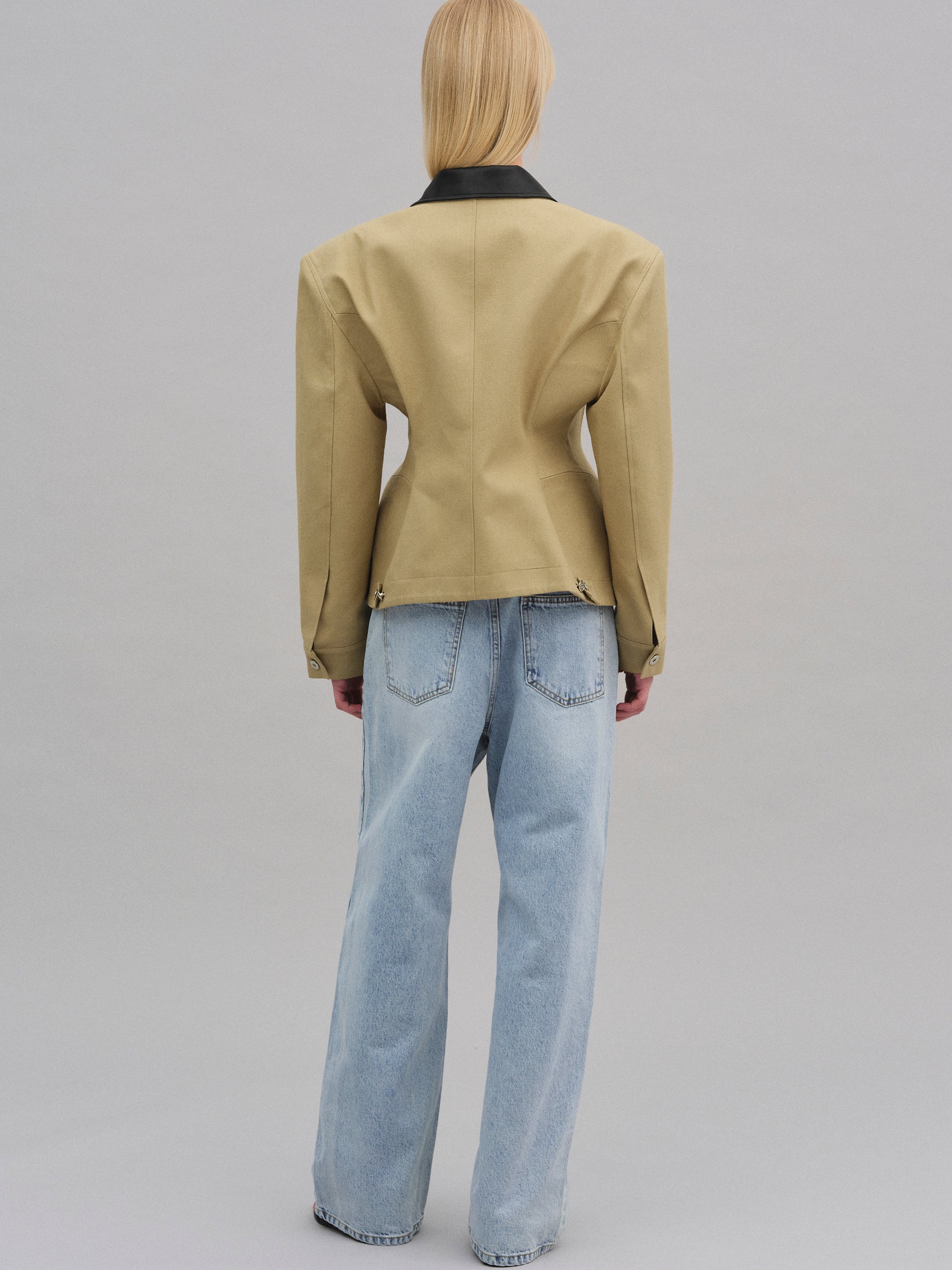 Hourglass Canvas Work Jacket, Beige