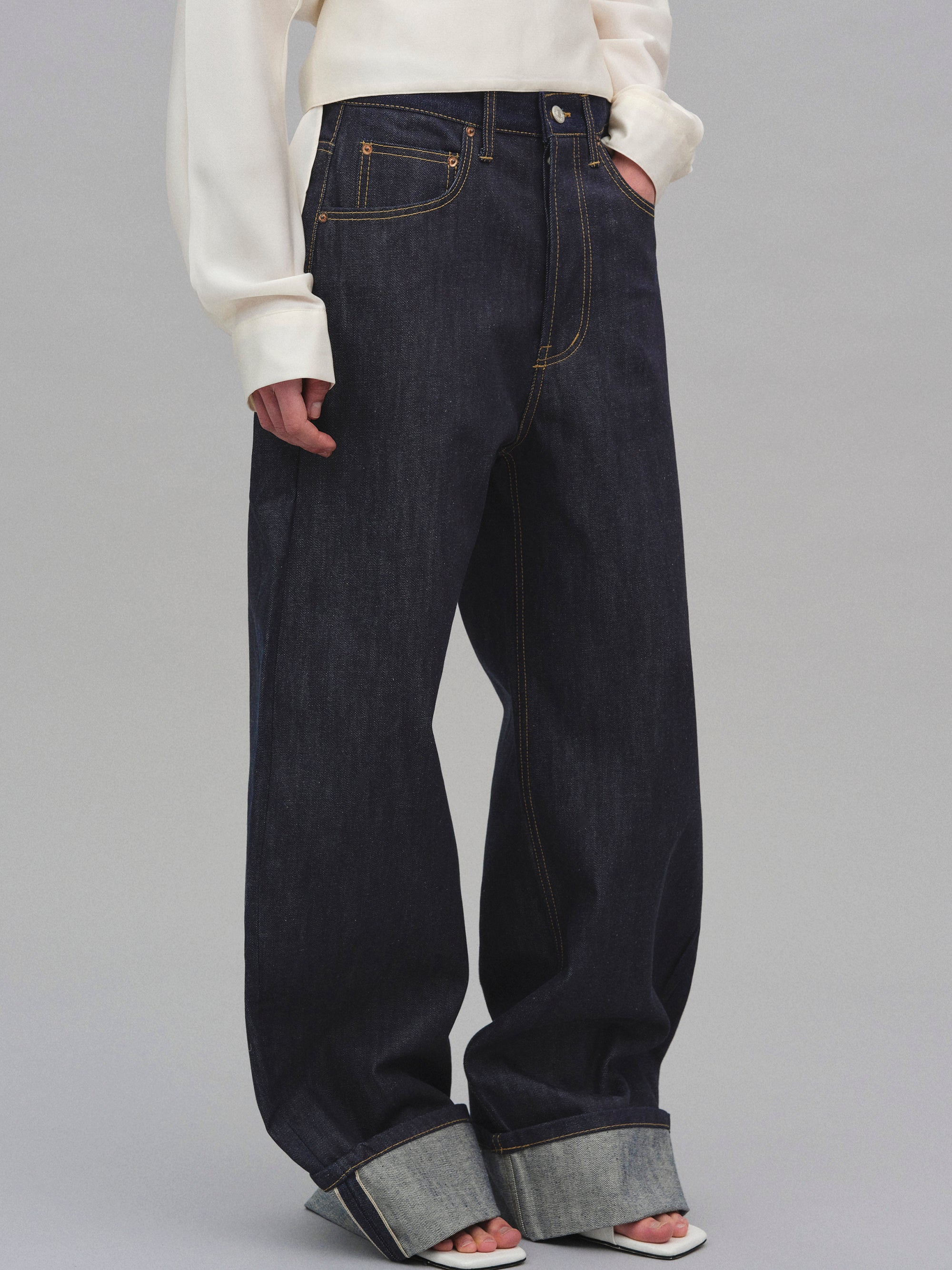 Oversized Selvedge Jeans, Indigo