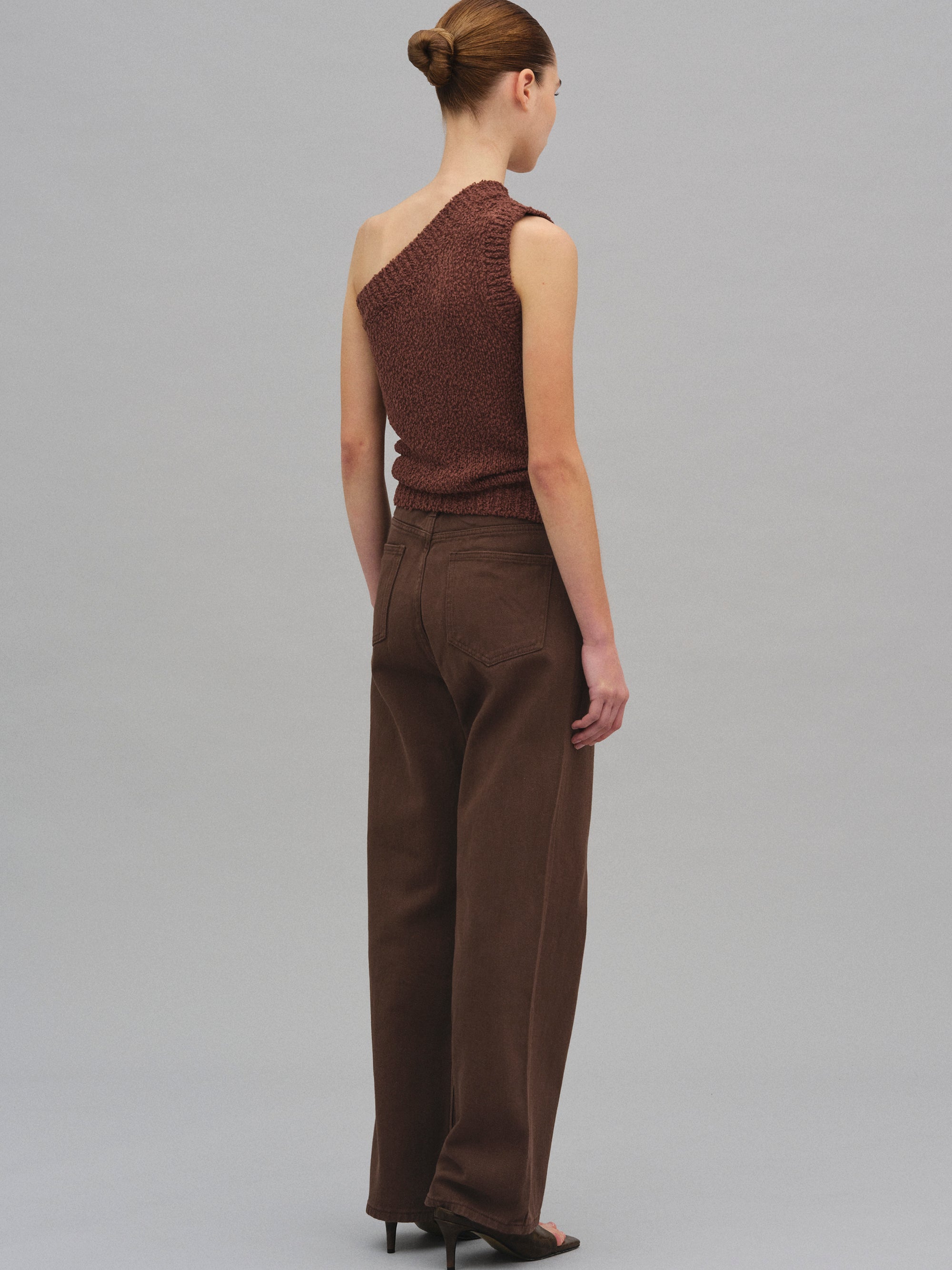 Straight Cotton Pants, Chocolate