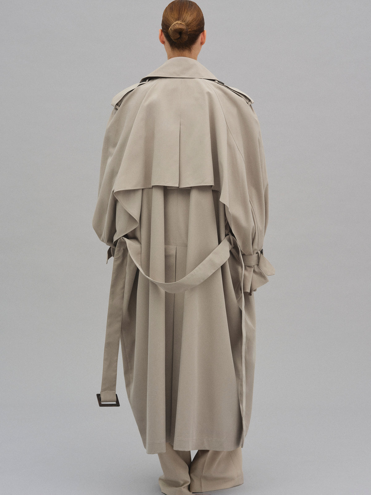 Rufus Caped Trench Coat, Beige