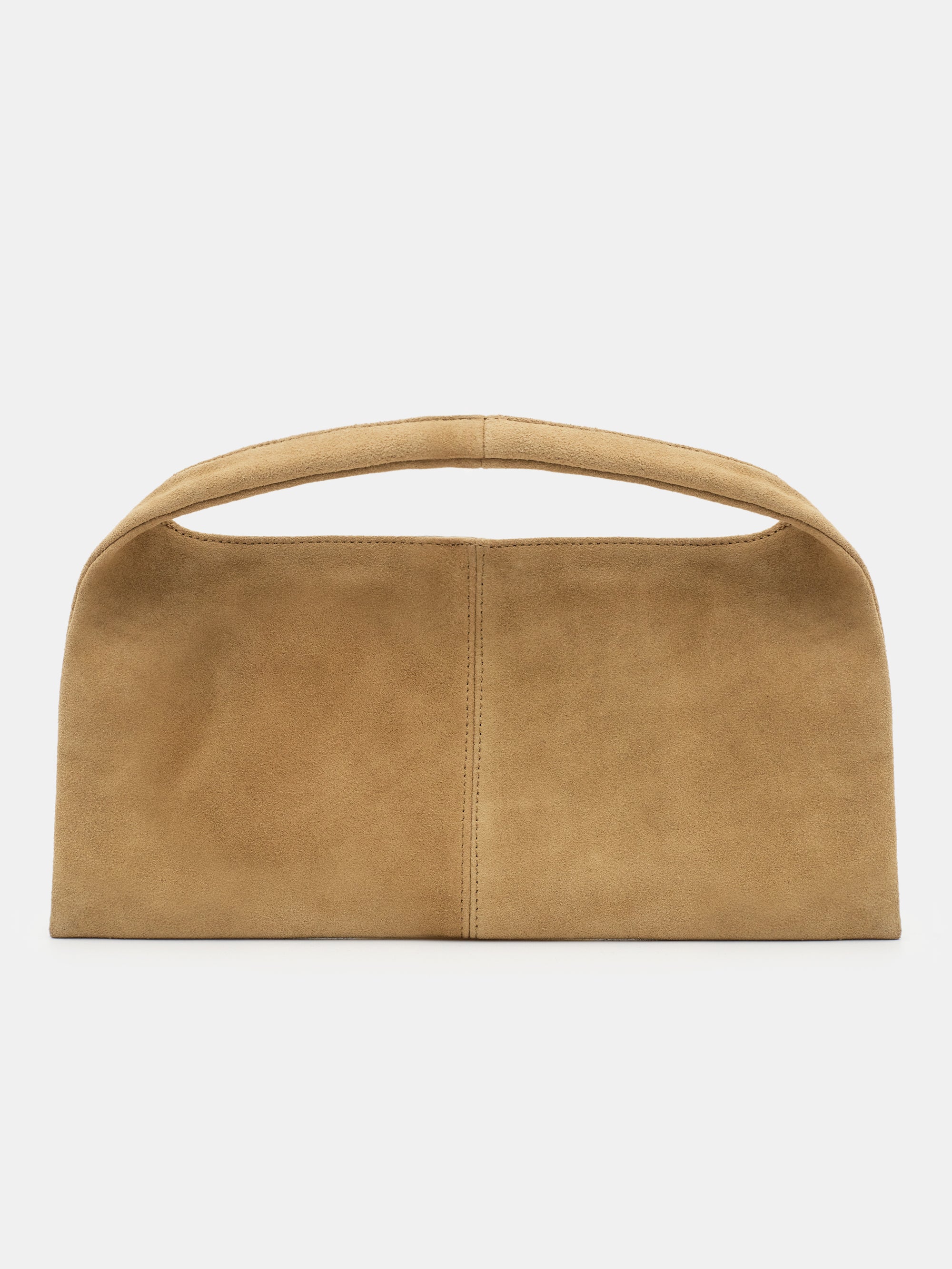 Suede Handle Bag, Camel