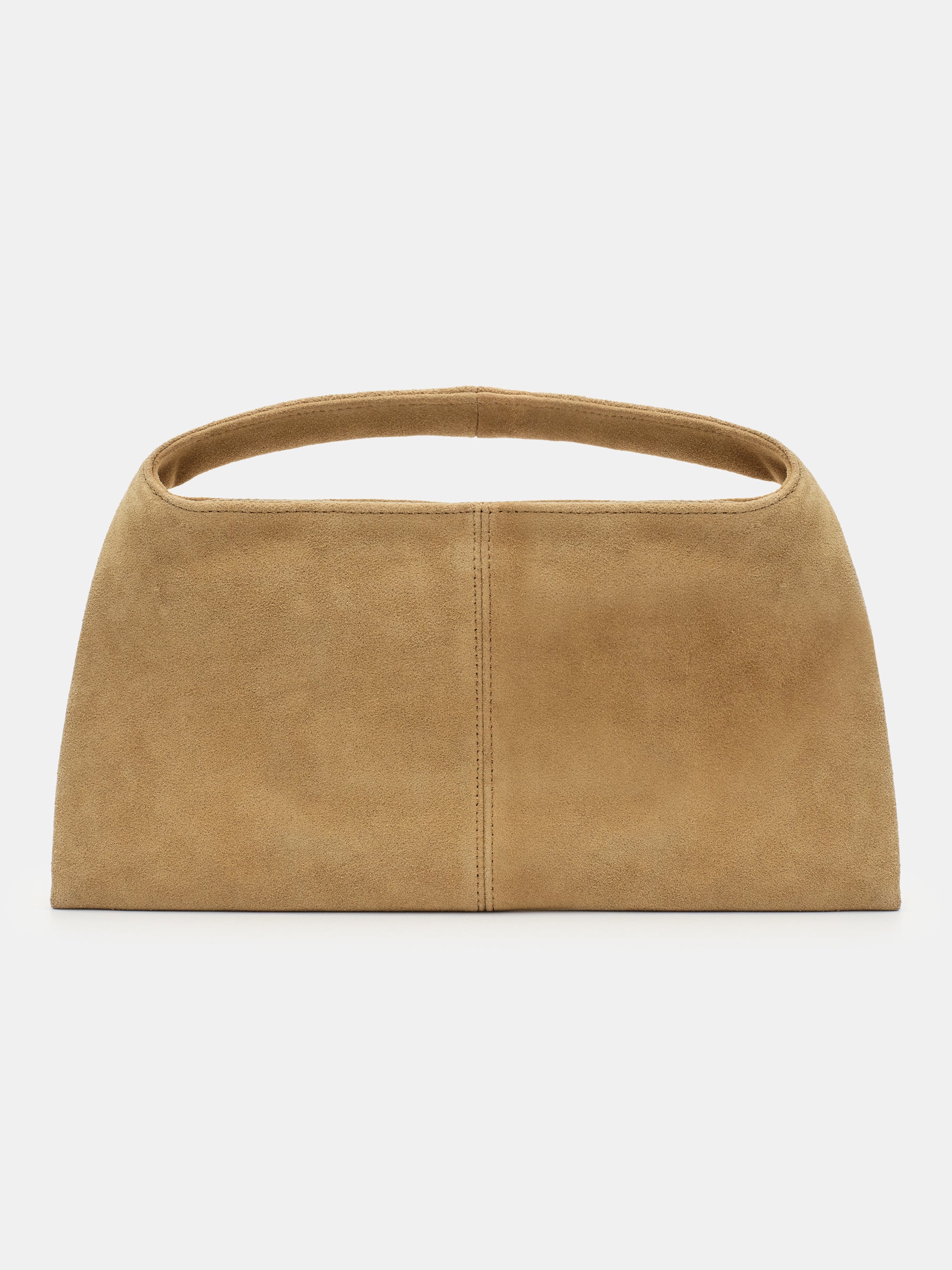 Suede Handle Bag, Camel