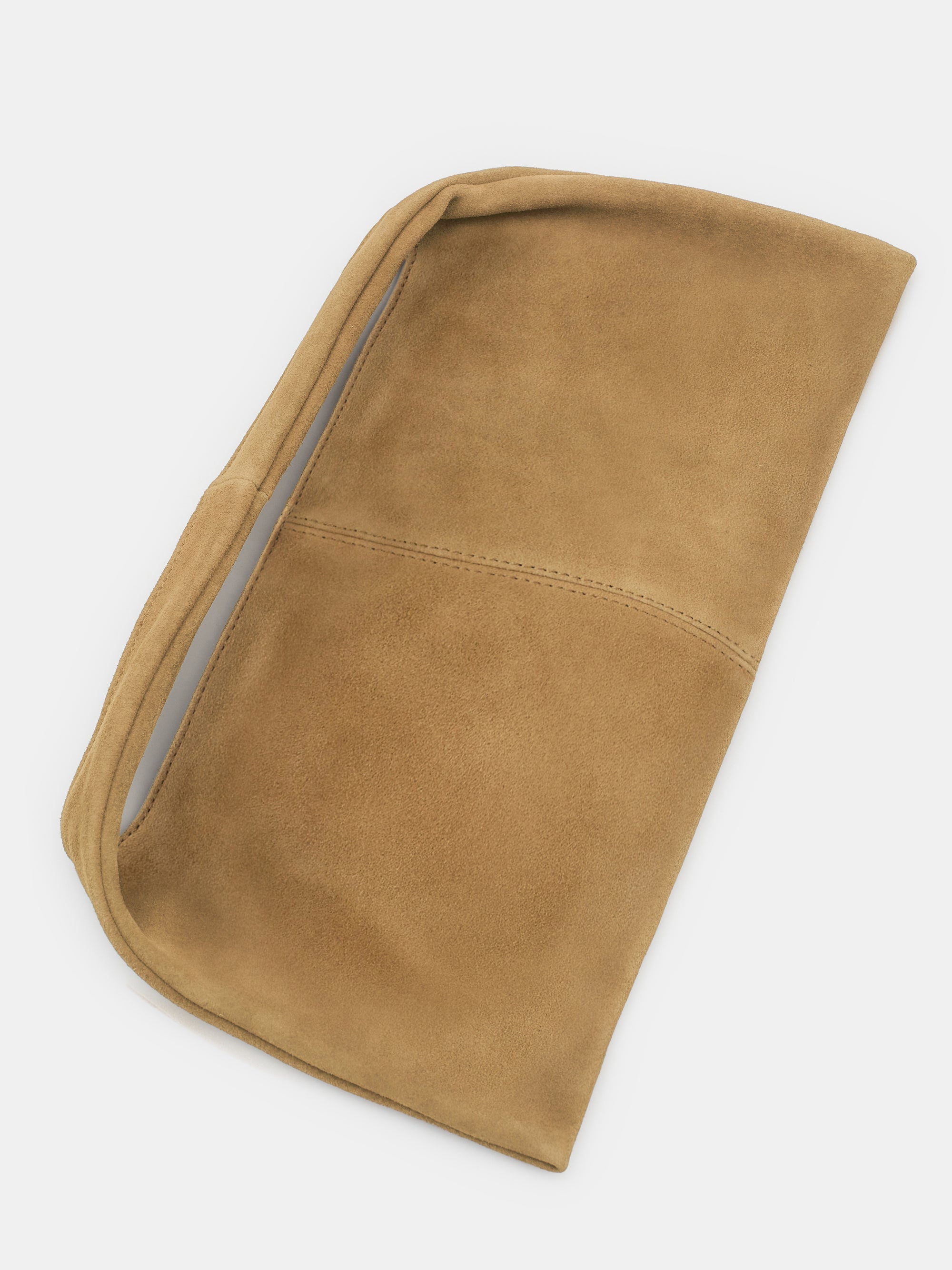 Suede Handle Bag, Camel