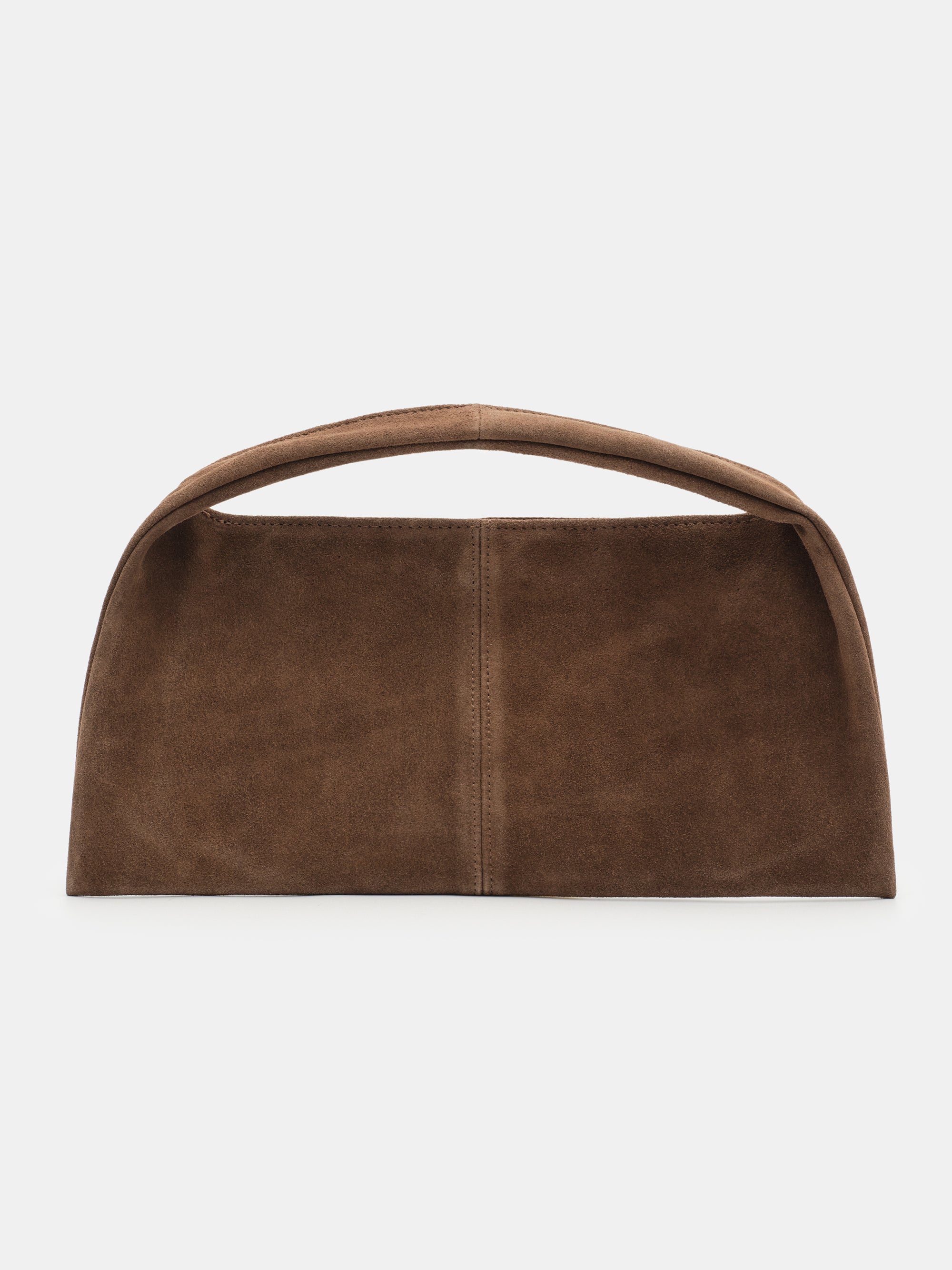 Suede Handle Bag, Chocolate
