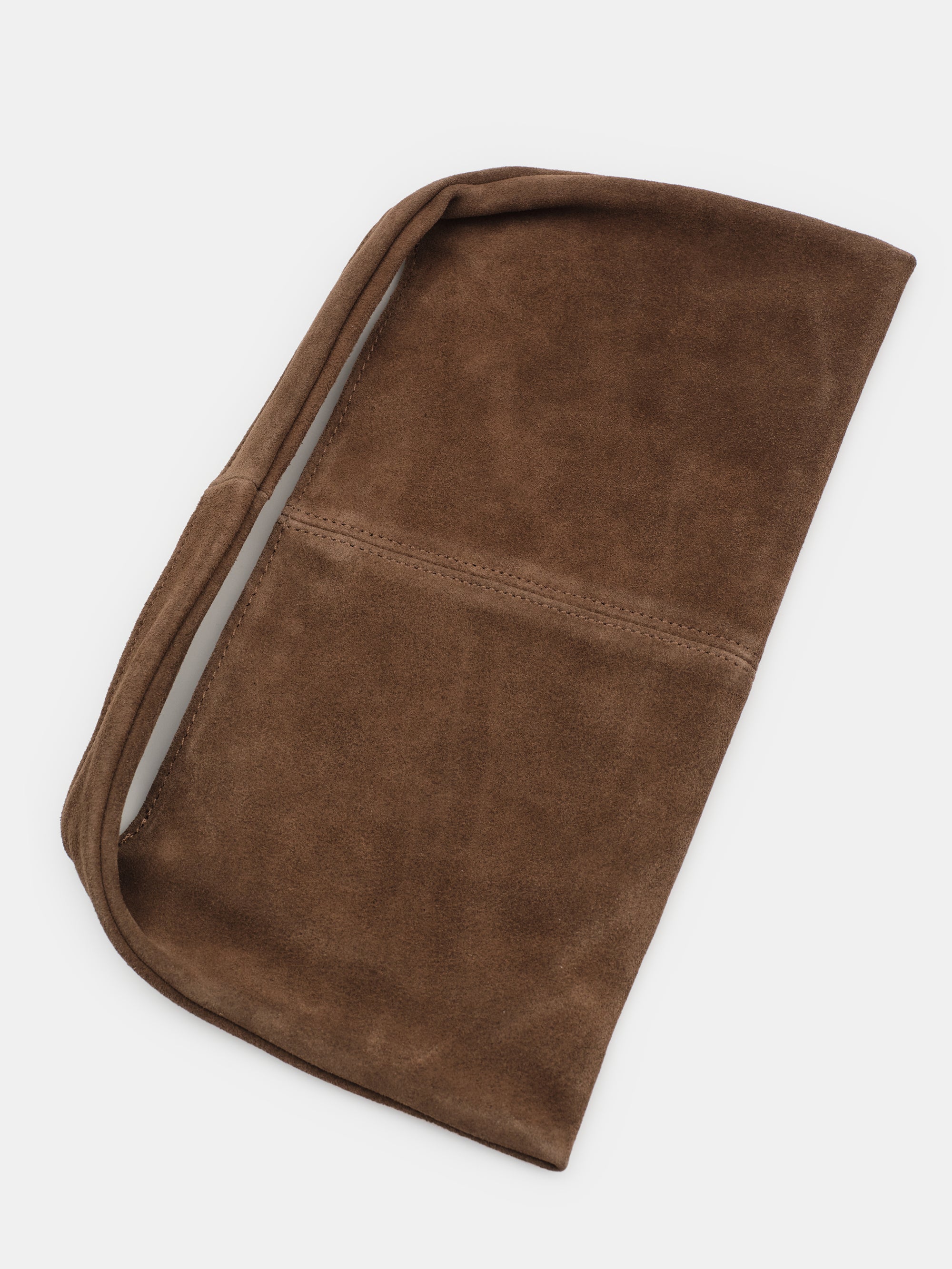 Suede Handle Bag, Chocolate