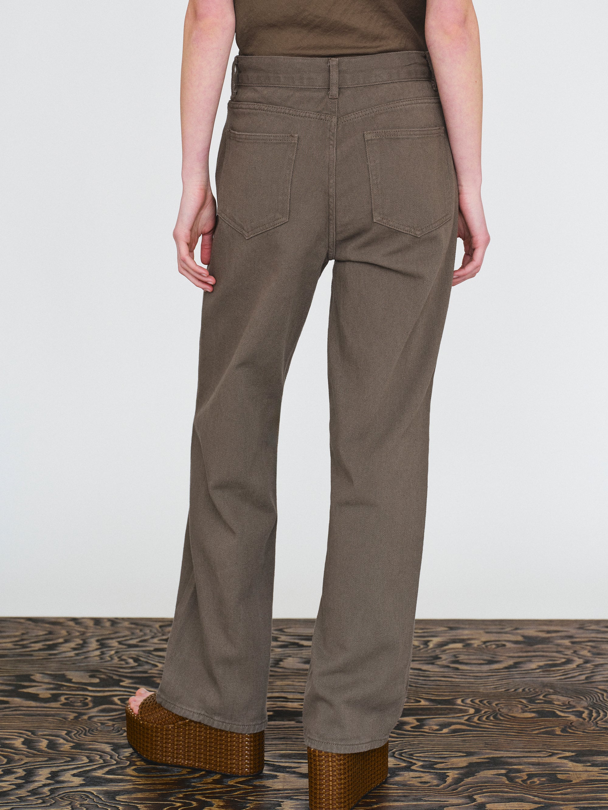 Straight Cotton Pants, Mud