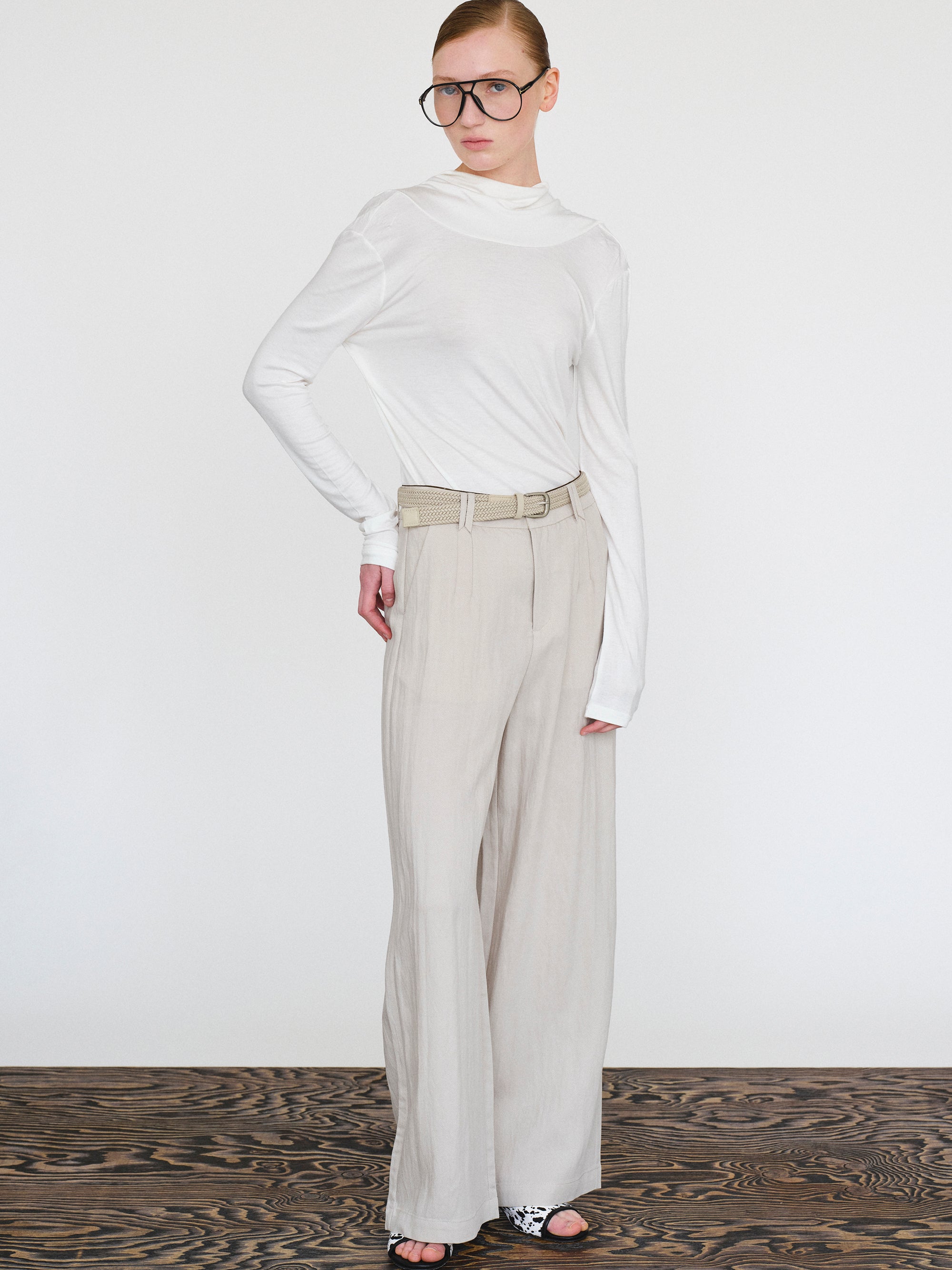 Drop Back Blouse, White