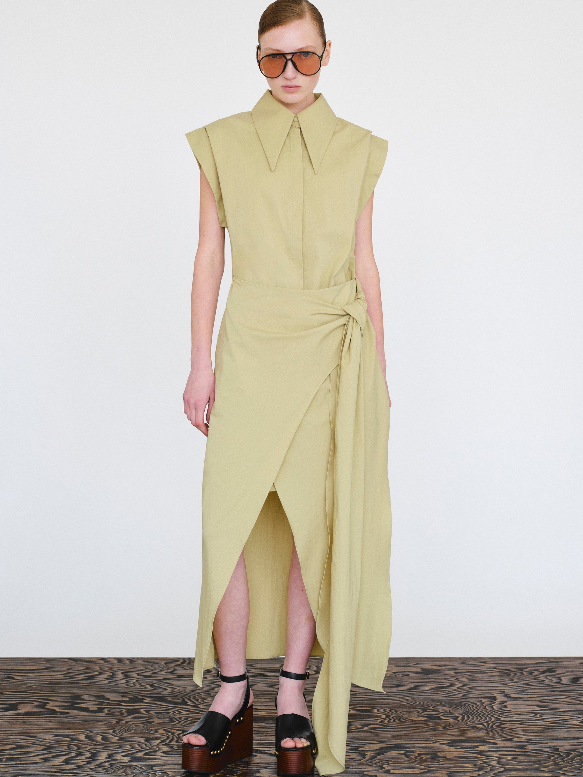mustard shirt dress Women's Mustard Short Sleeve Midi Shirt Dress