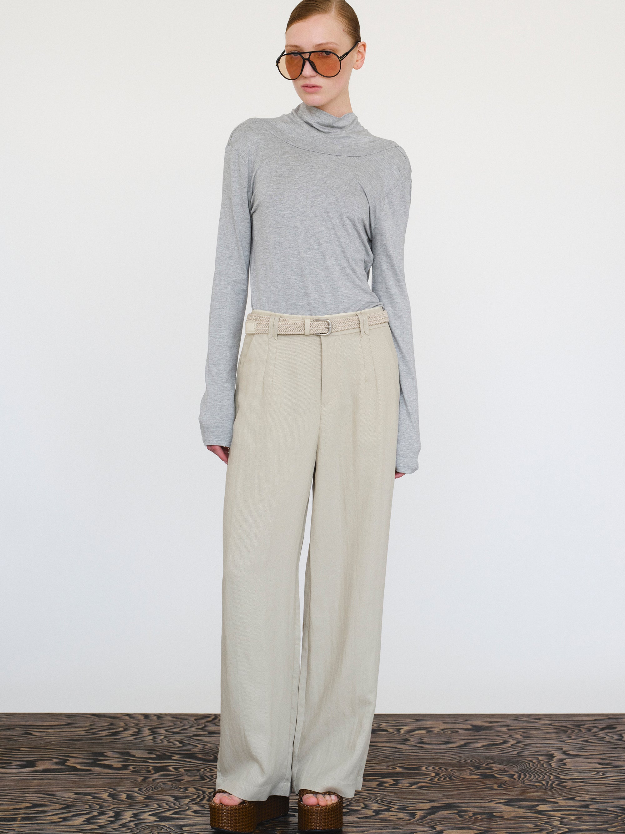 Drop Back Blouse, Grey