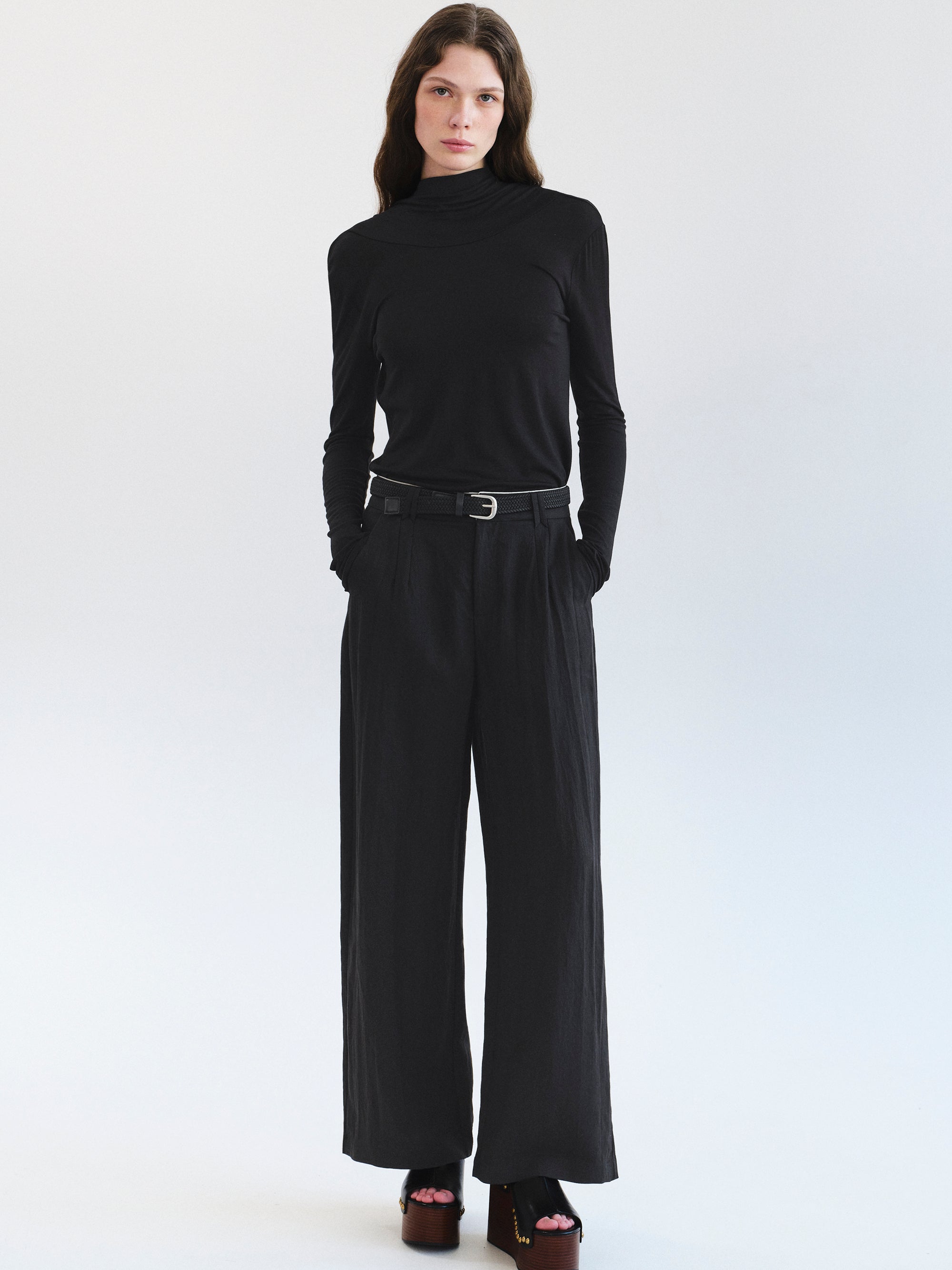 Drop Back Blouse, Black