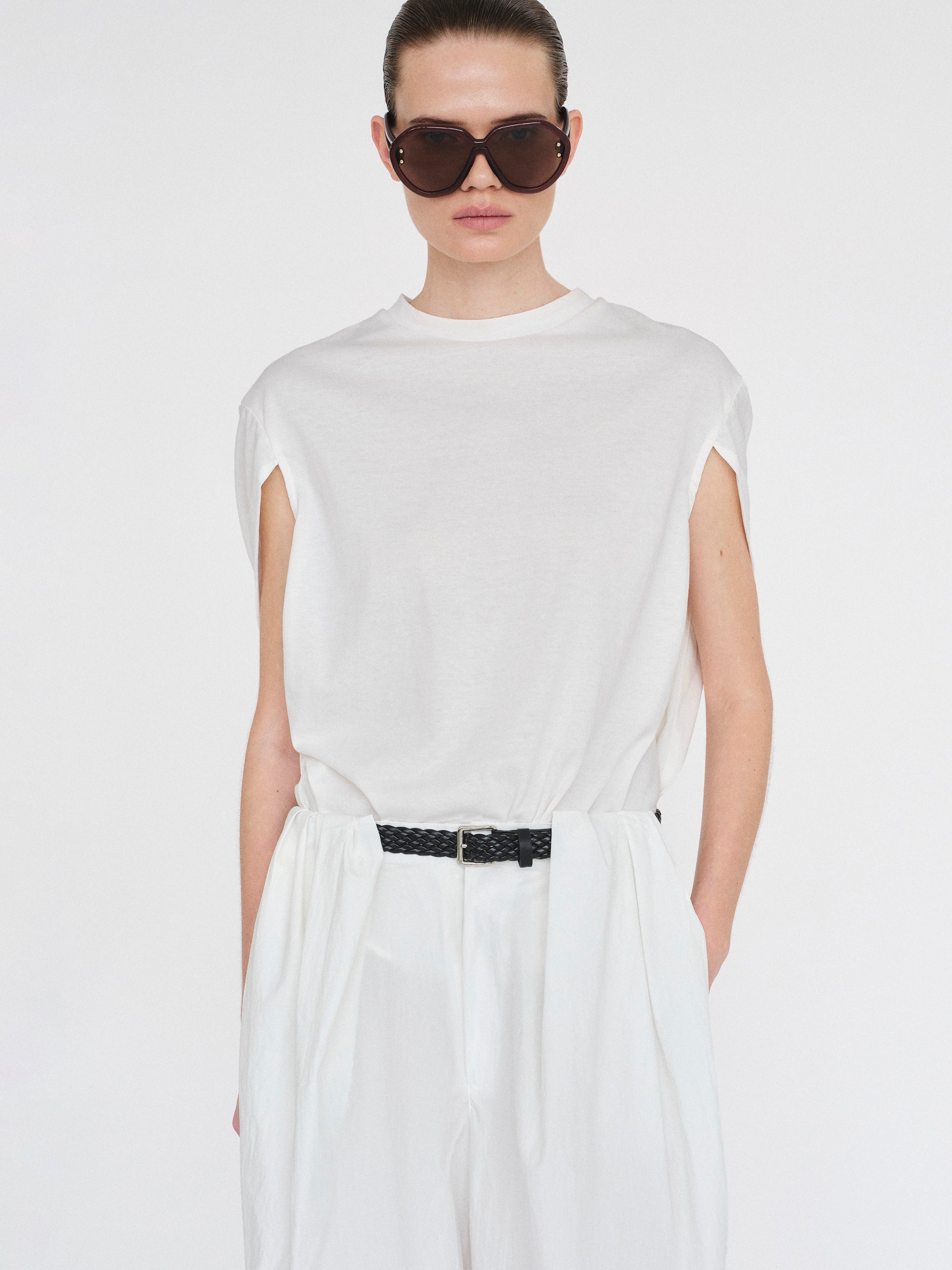 Cape-Effect T-Shirt, White