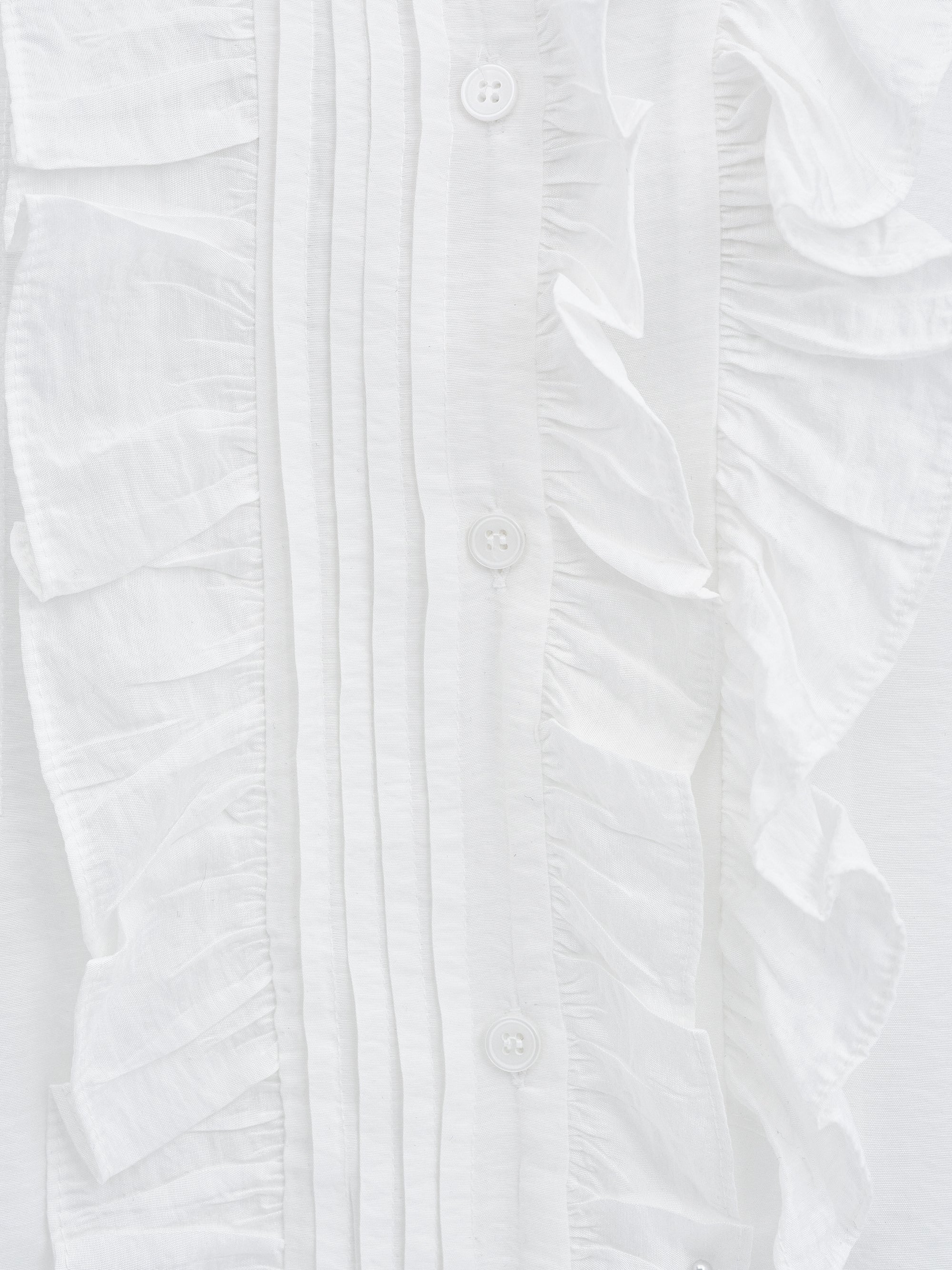 Striped Ruffle Shirt, Ivory