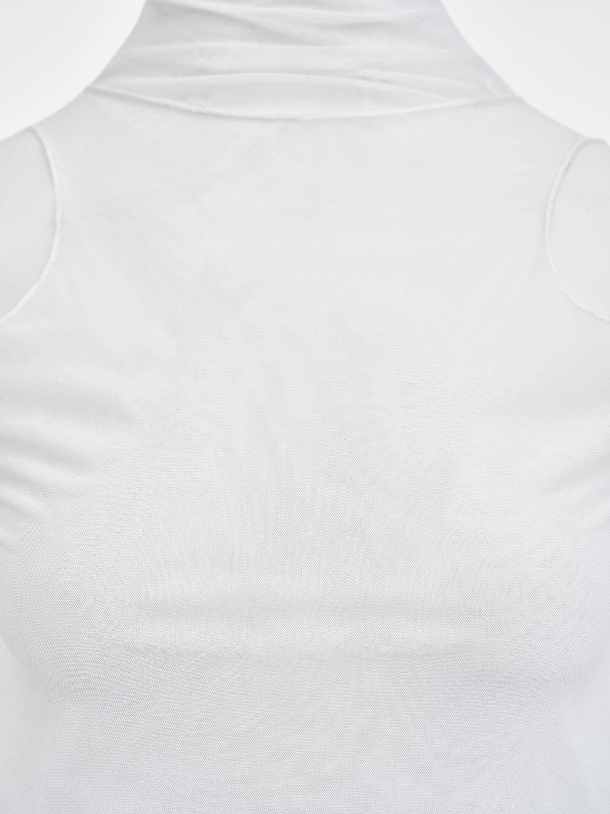 Layered Mesh Top, White