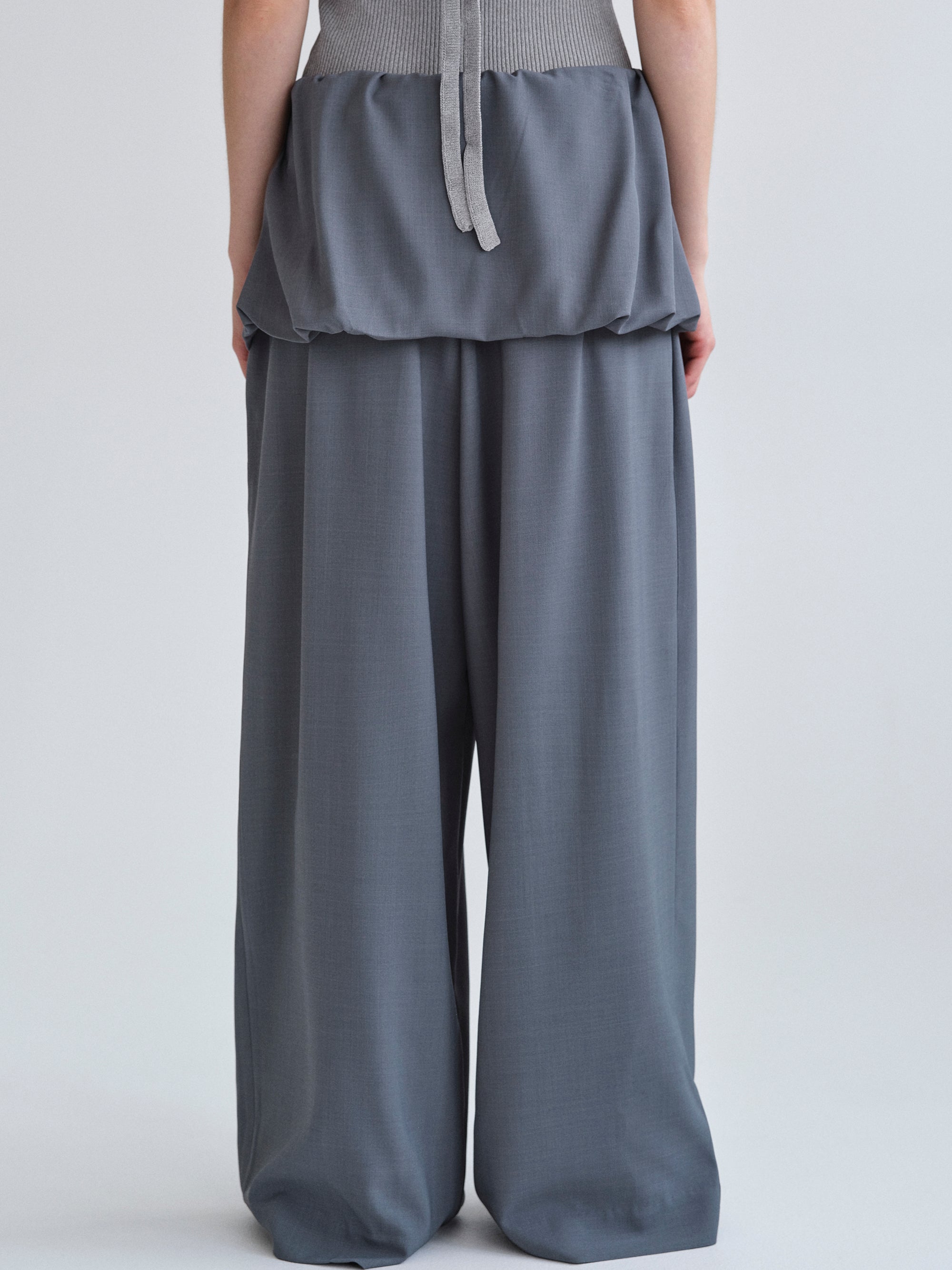 Fold-Over Trousers, Grey
