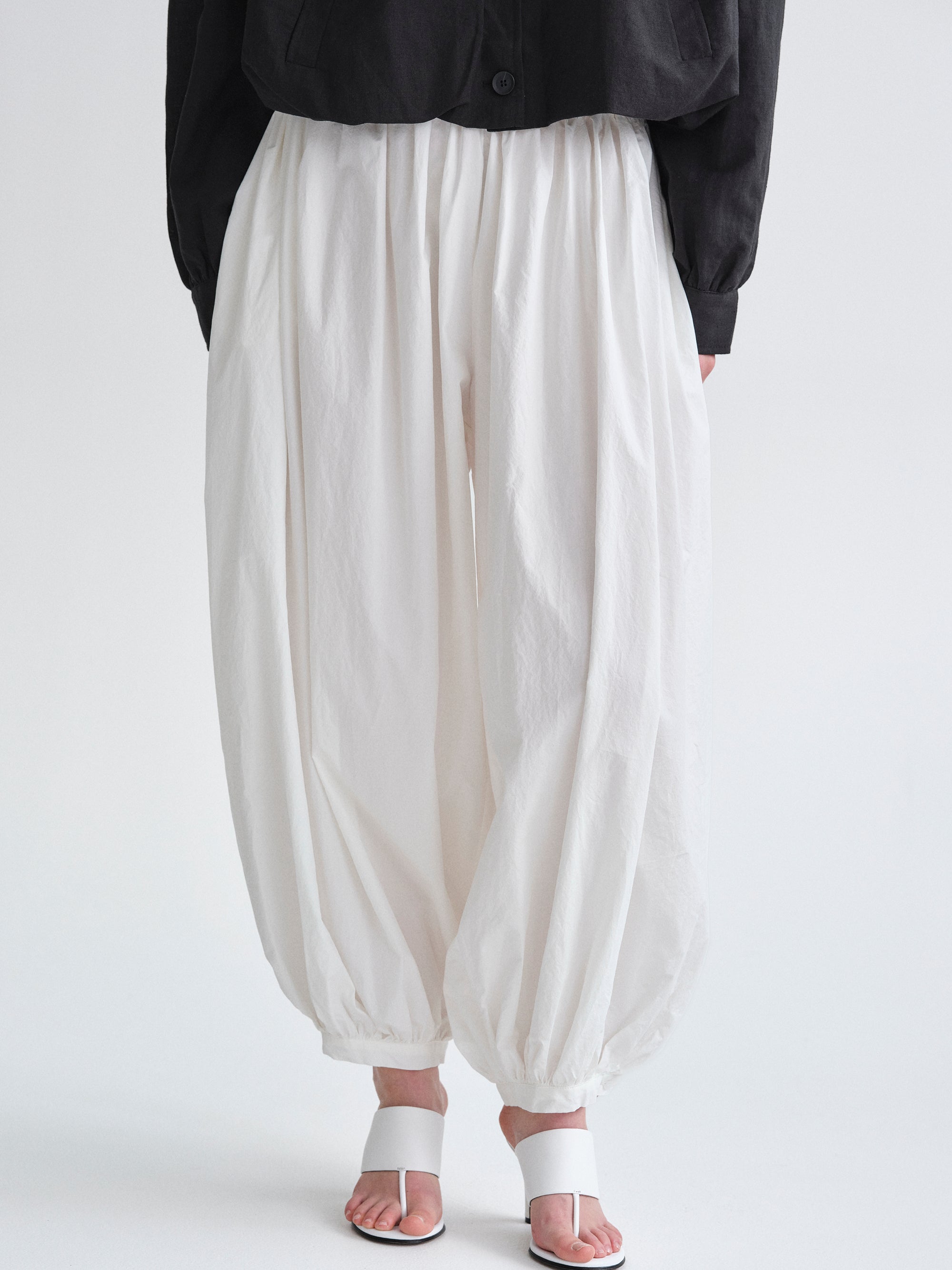 Balloon Parachute Pants, White
