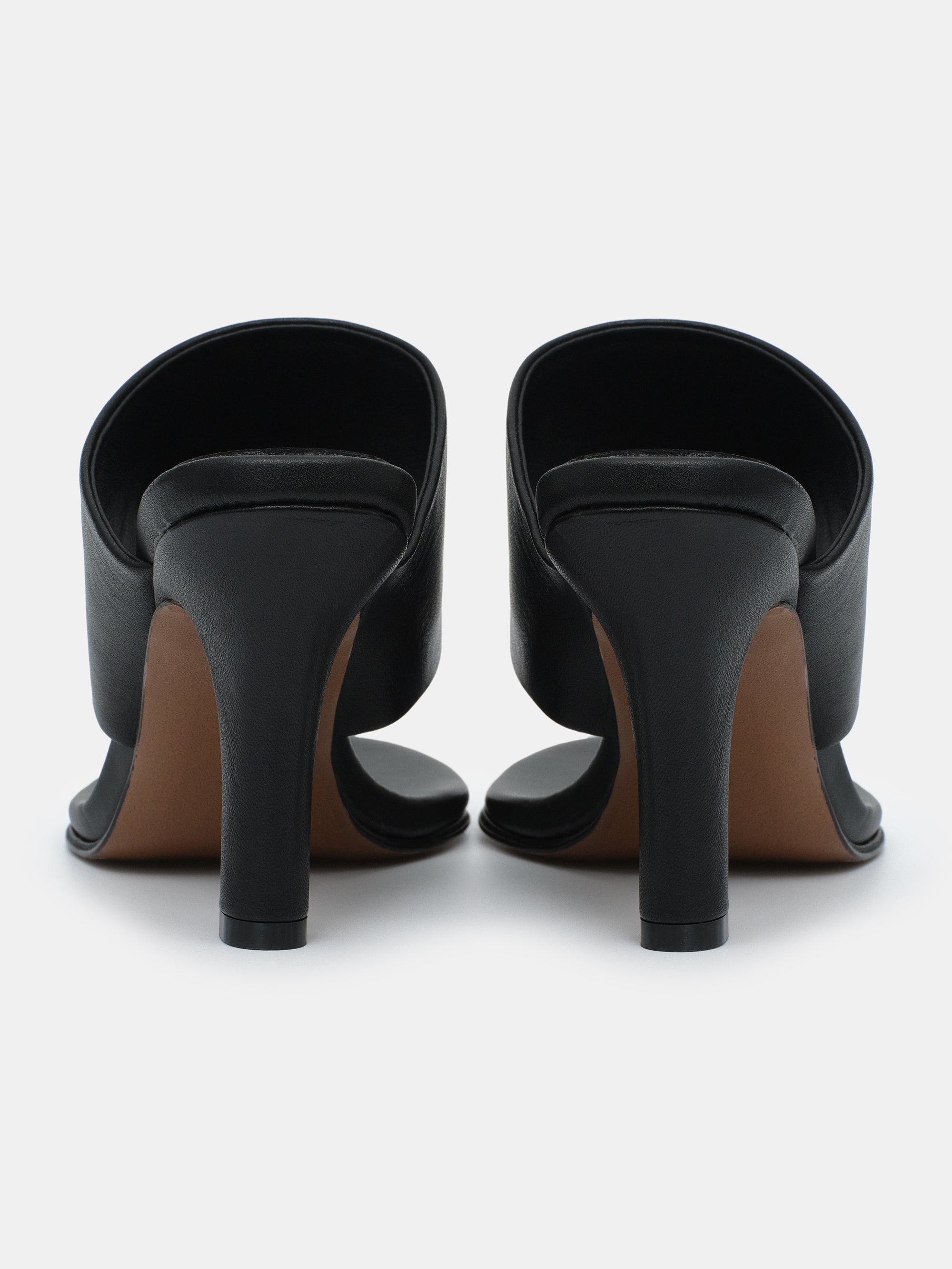 Thong Heeled Mules, Black