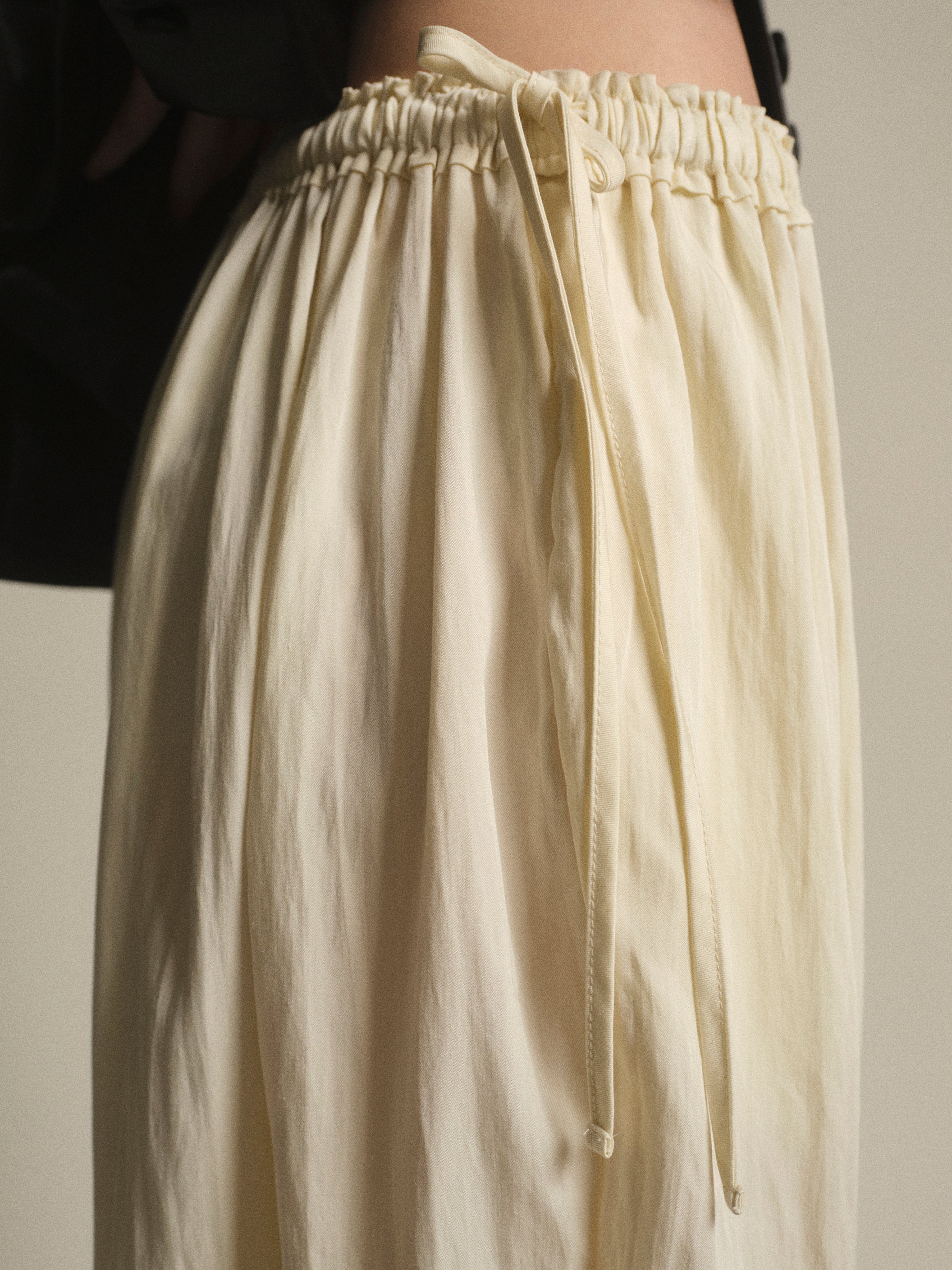 Drawstring Lace Pants, Ivory