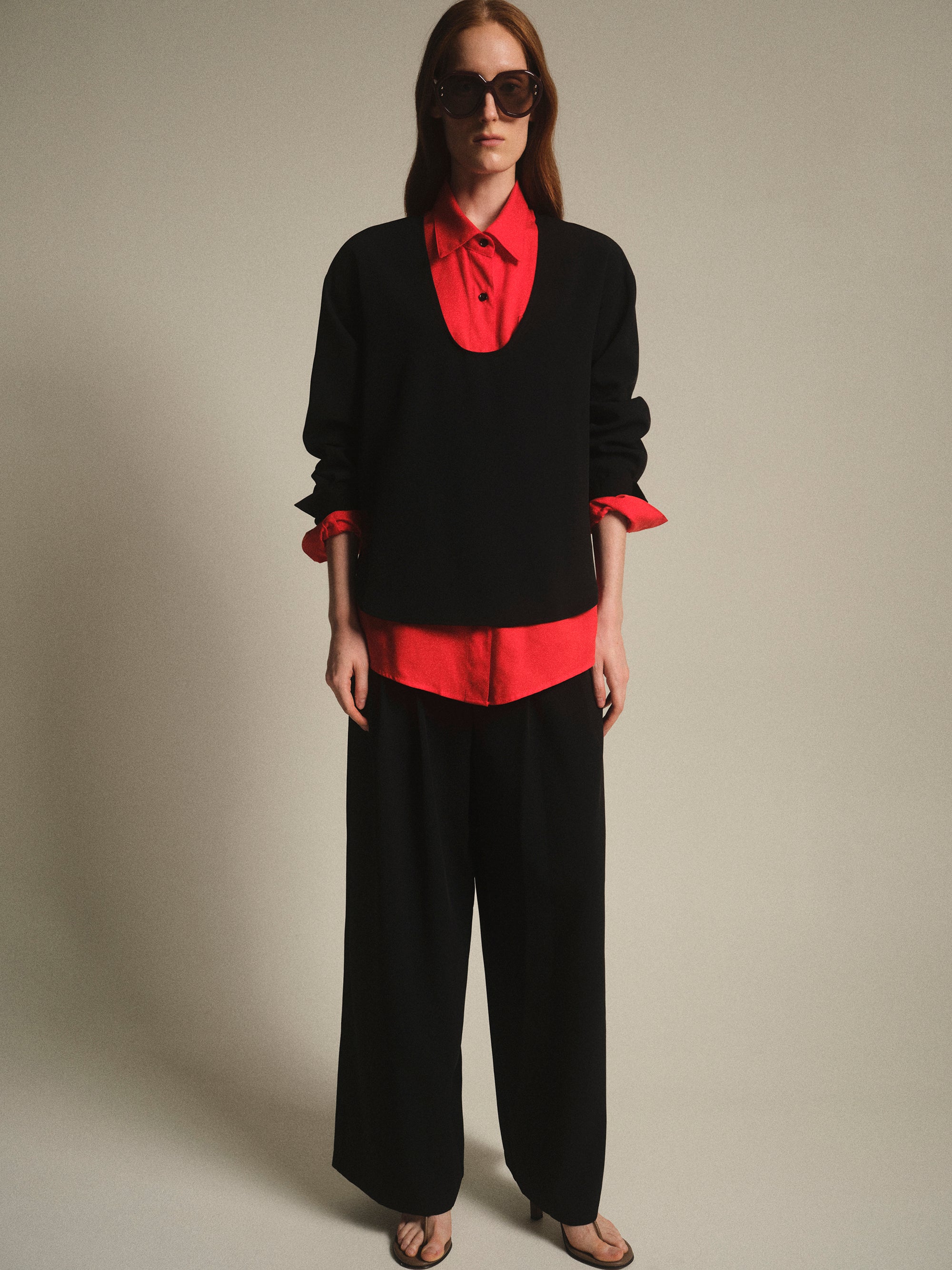 Scoop-Neck Top, Black