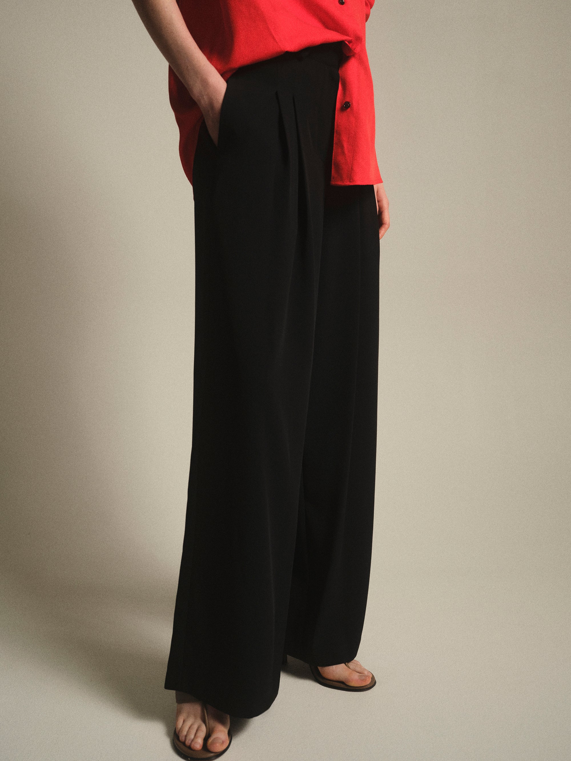 Pleated Trousers, Black