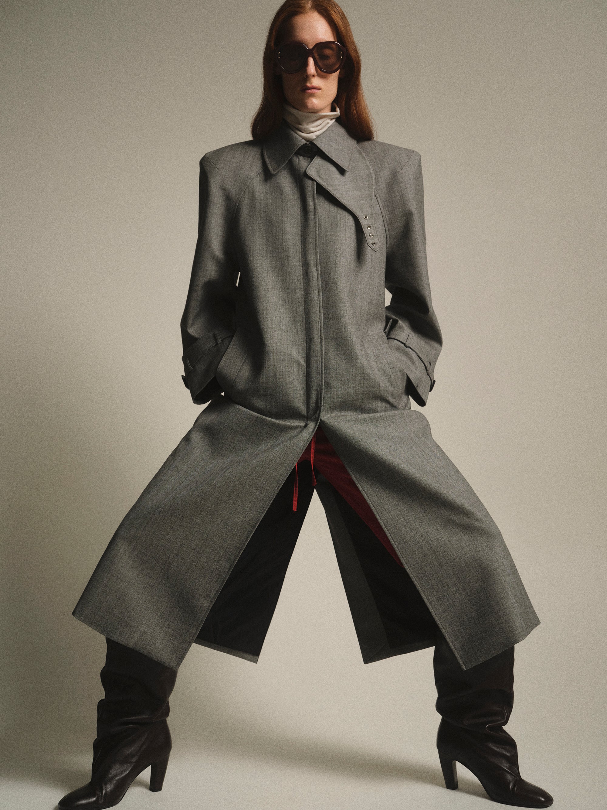Padded Overcoat, Grey