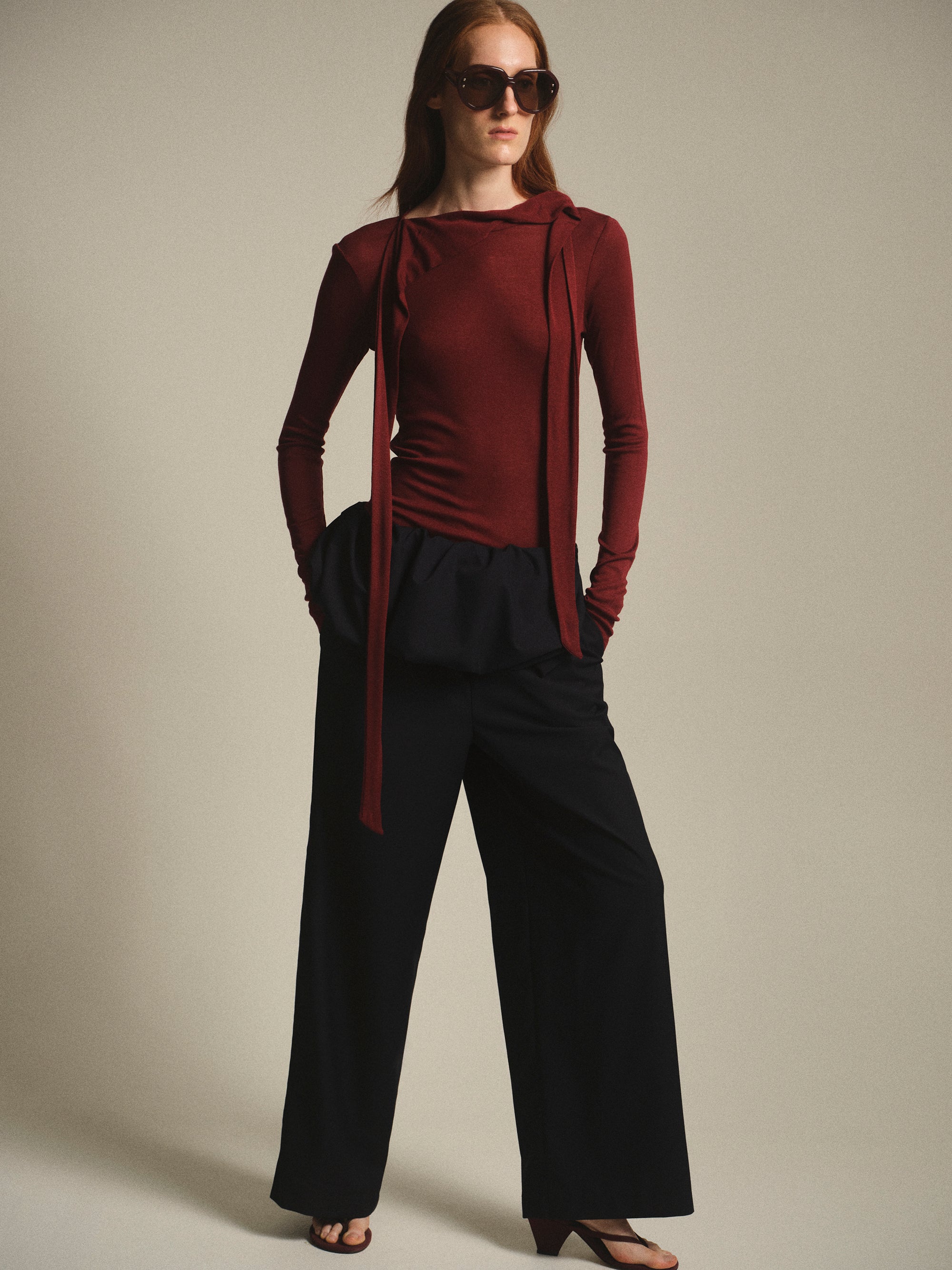 Tencel-Blend Tie Tee, Wine