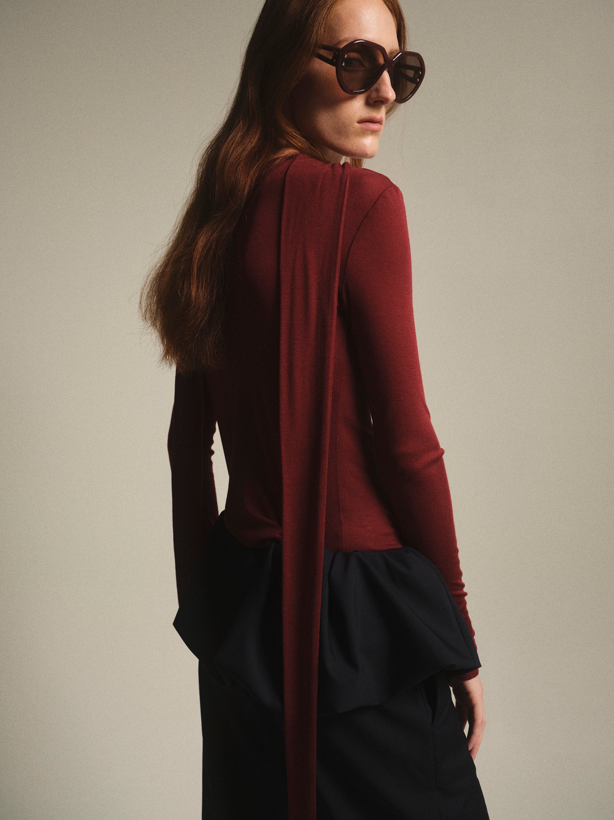 Tencel-Blend Tie Tee, Wine