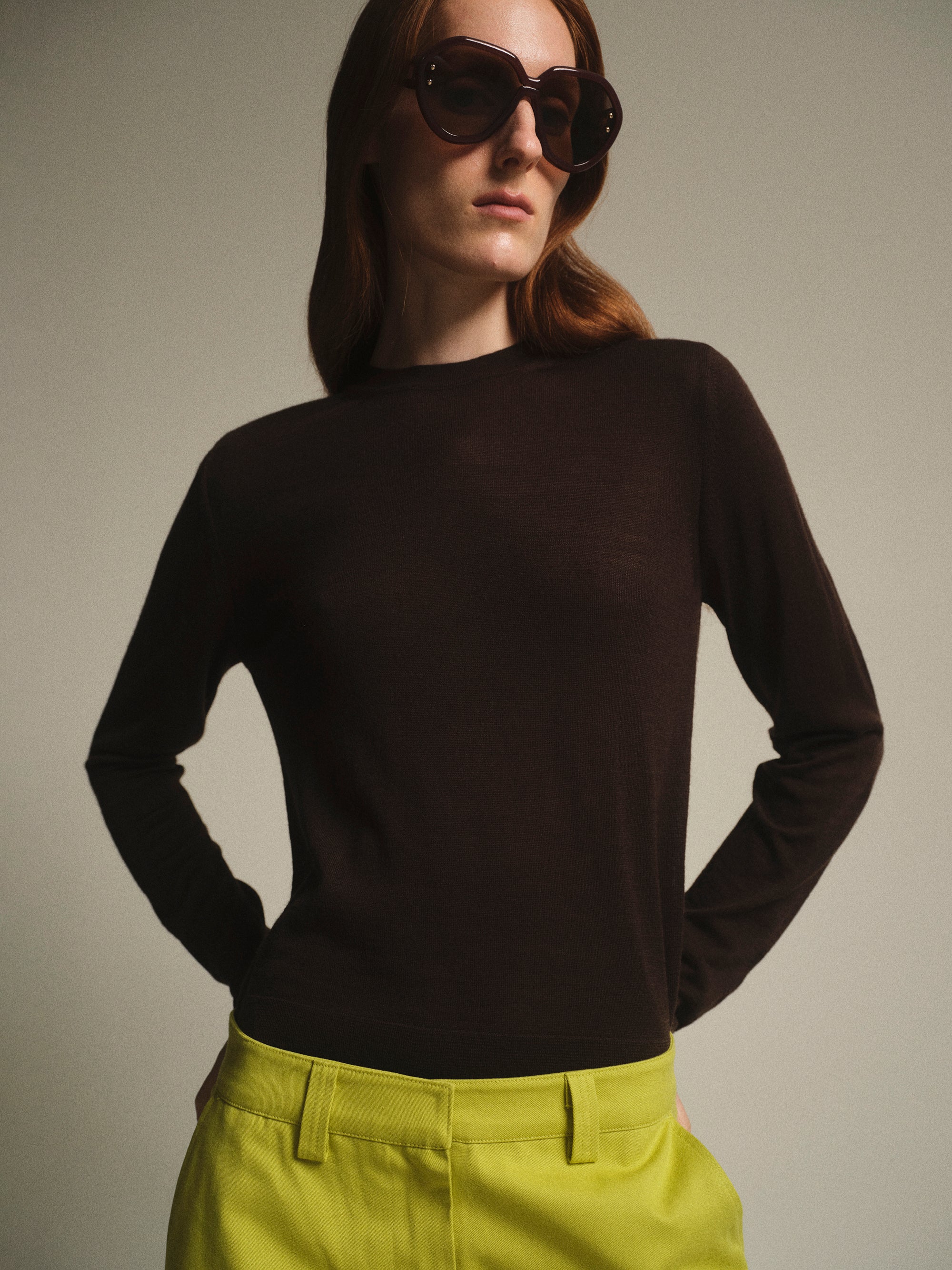 Padded Wool Knit, Brown