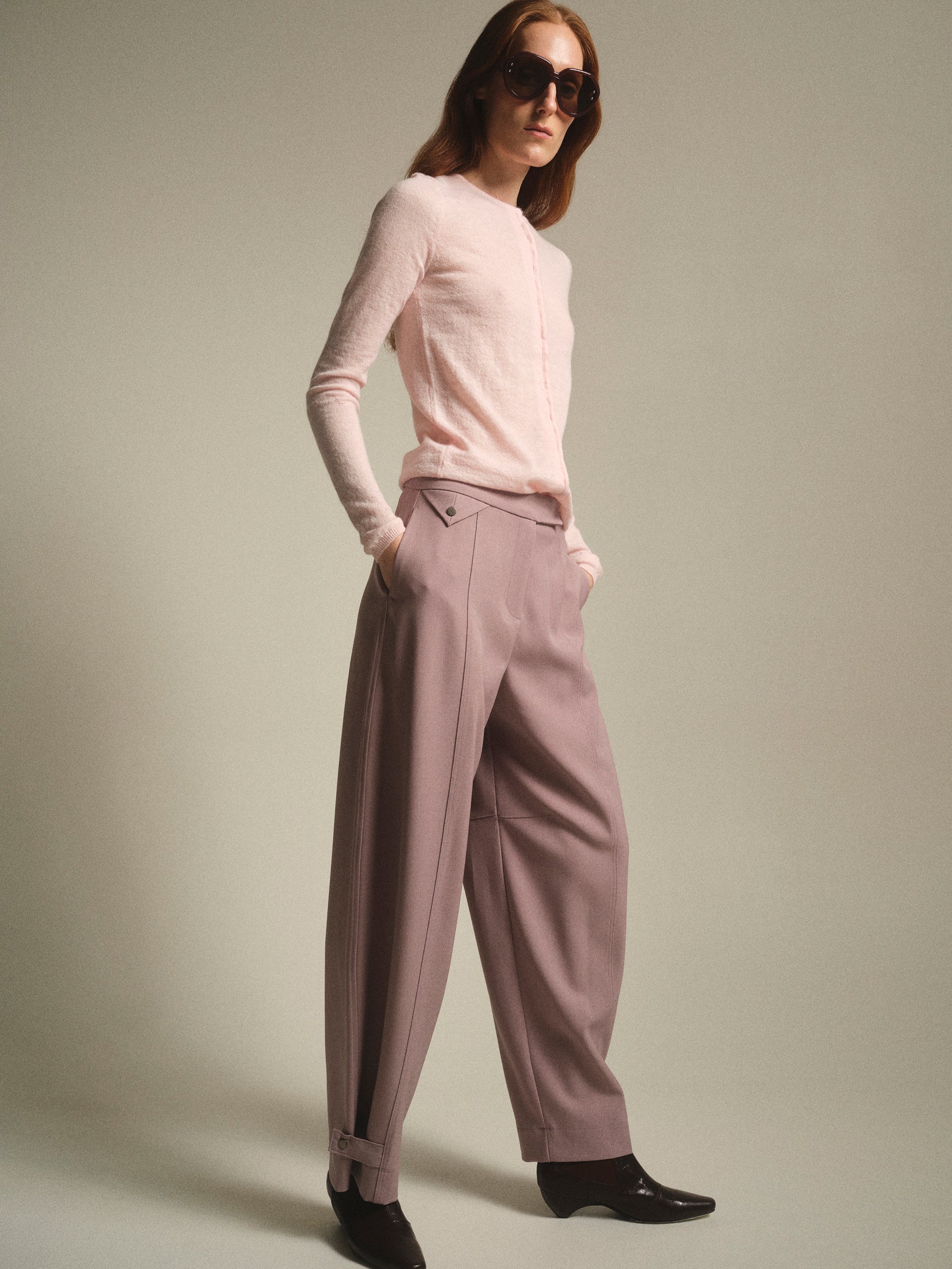 Buttoned Knit Top, Pink