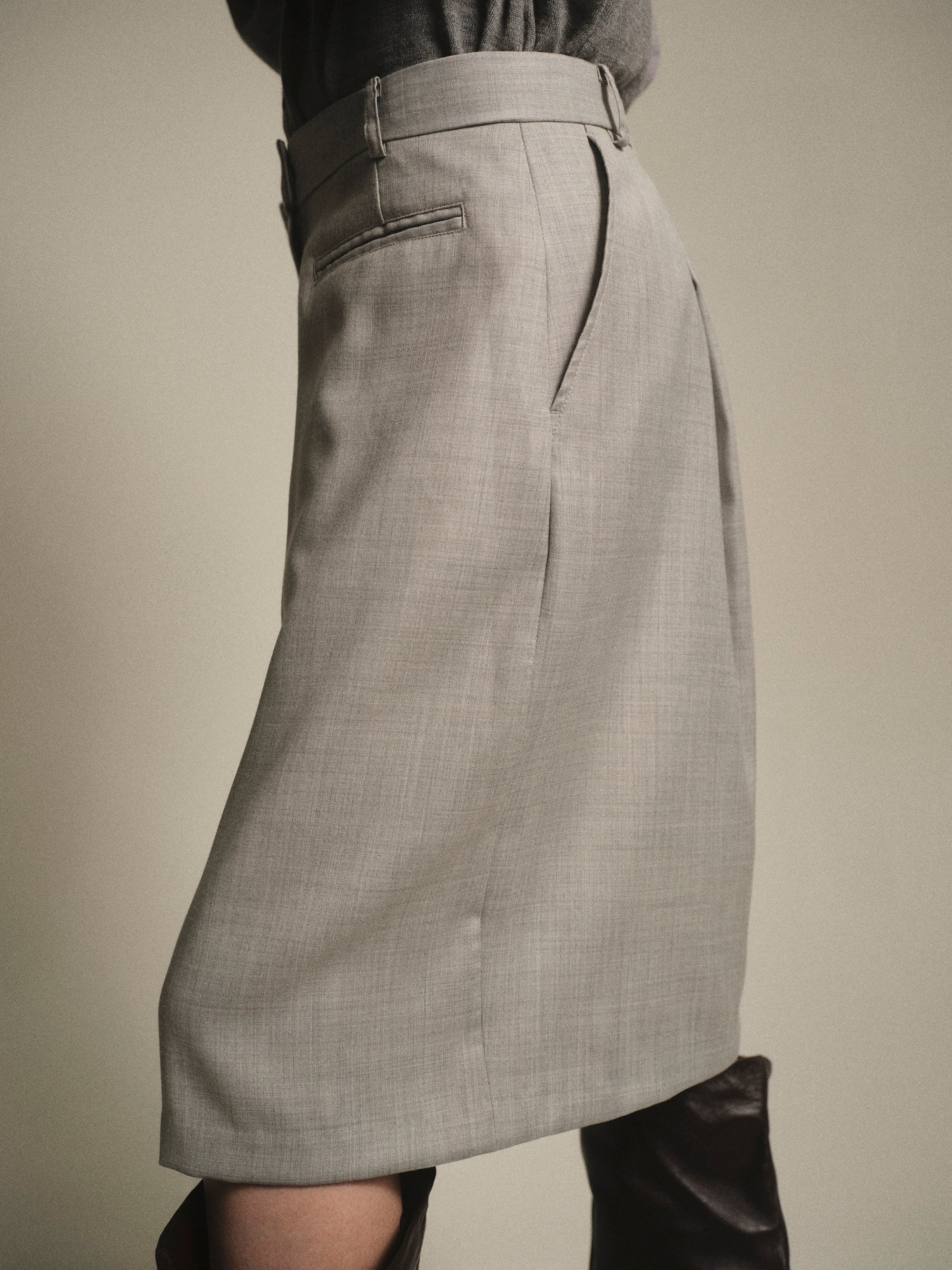 Wrap Pencil Skirt, Grey