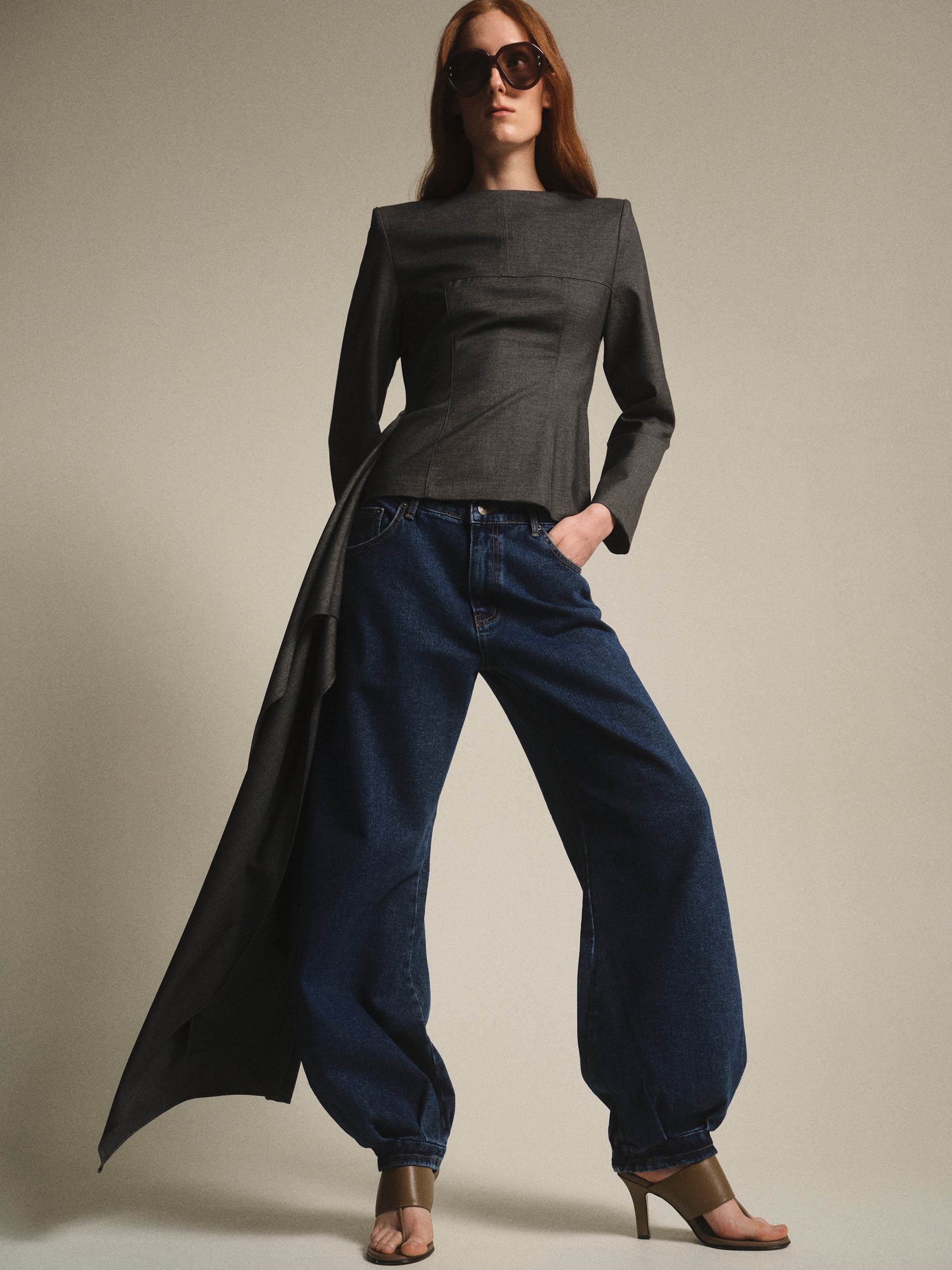 Denim Balloon Pants, Blue