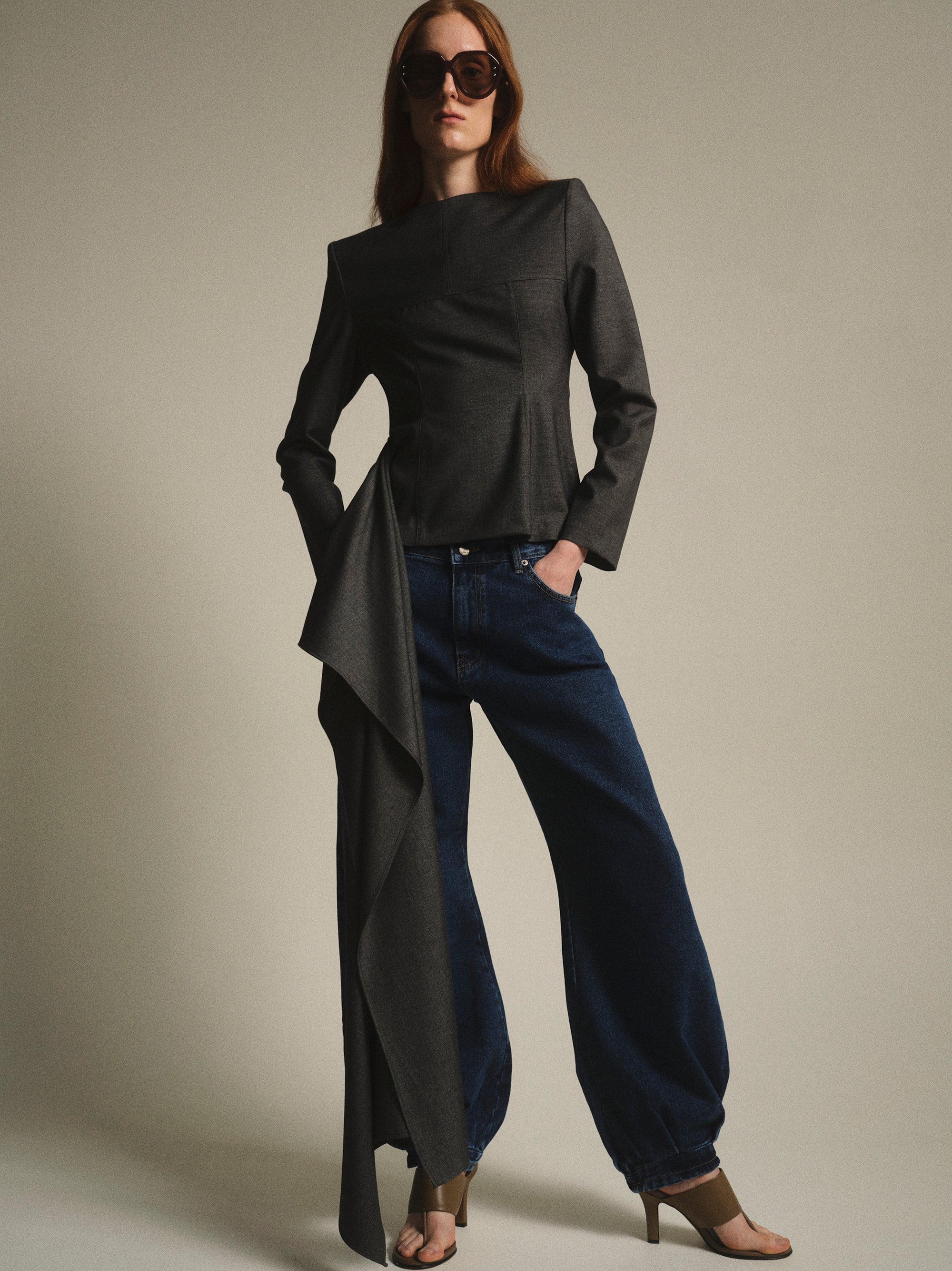 Denim Balloon Pants, Blue