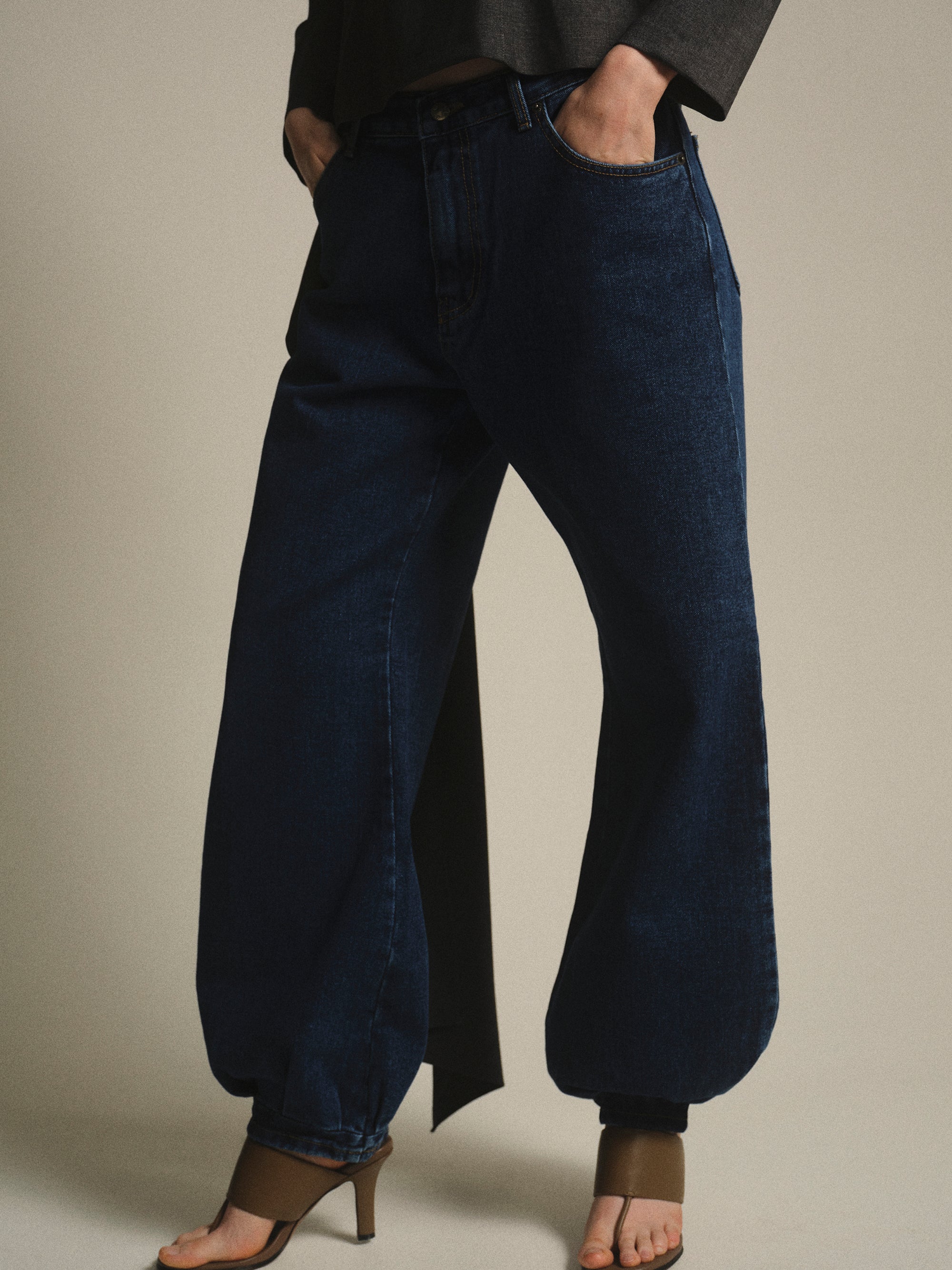 Denim Balloon Pants, Blue