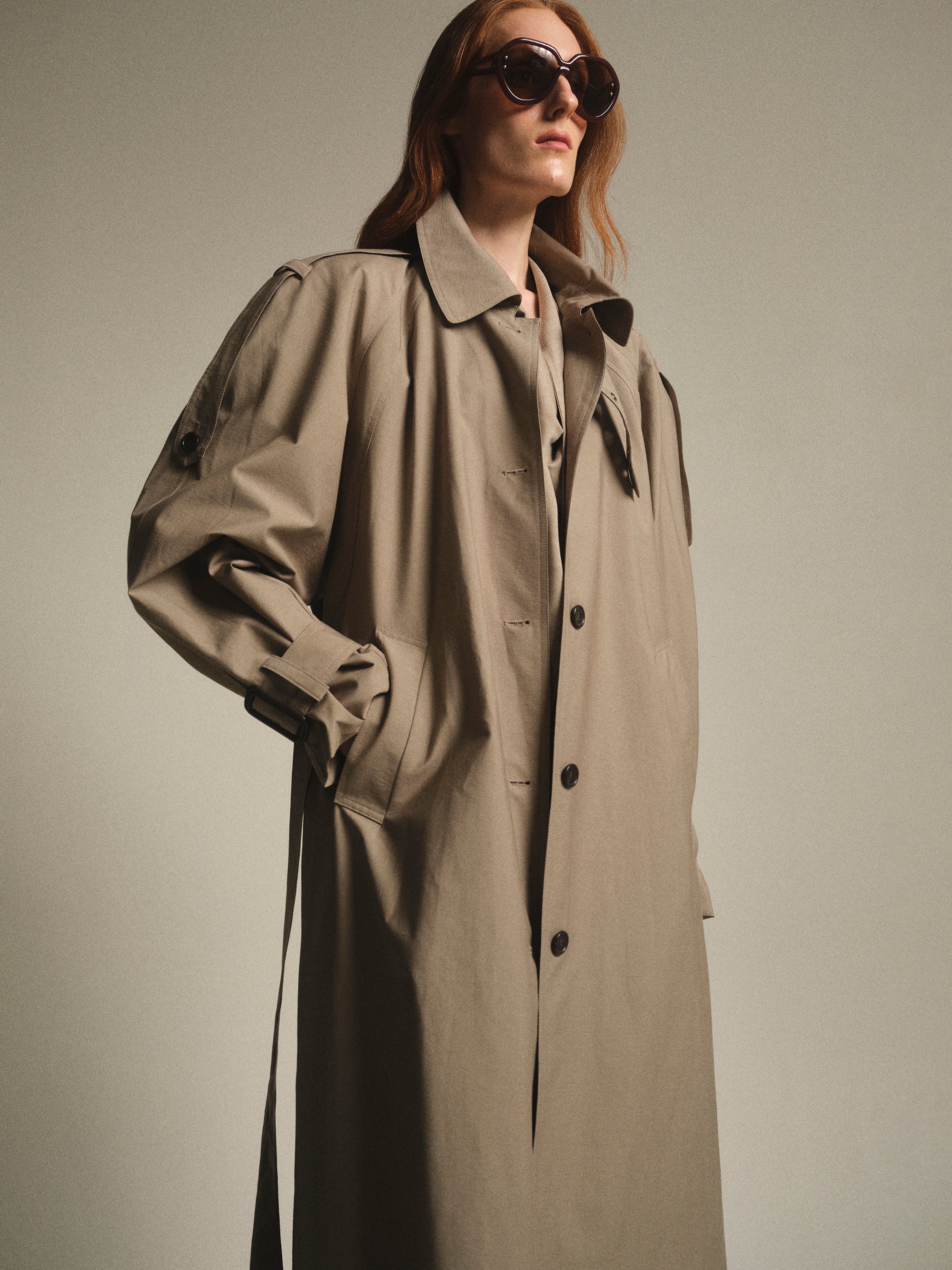 Cocoon Trench Coat, Beige