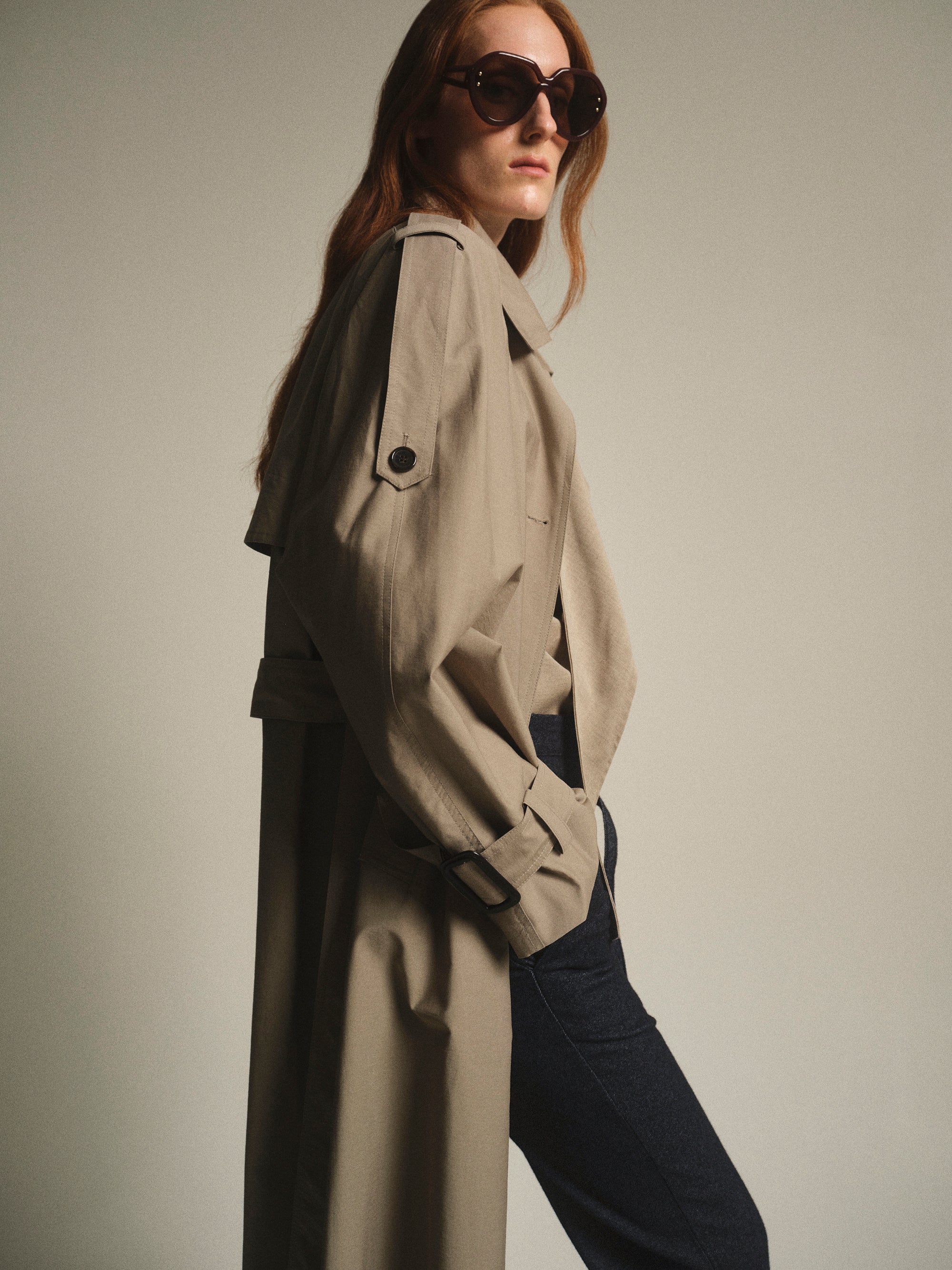 Cocoon Trench Coat, Beige