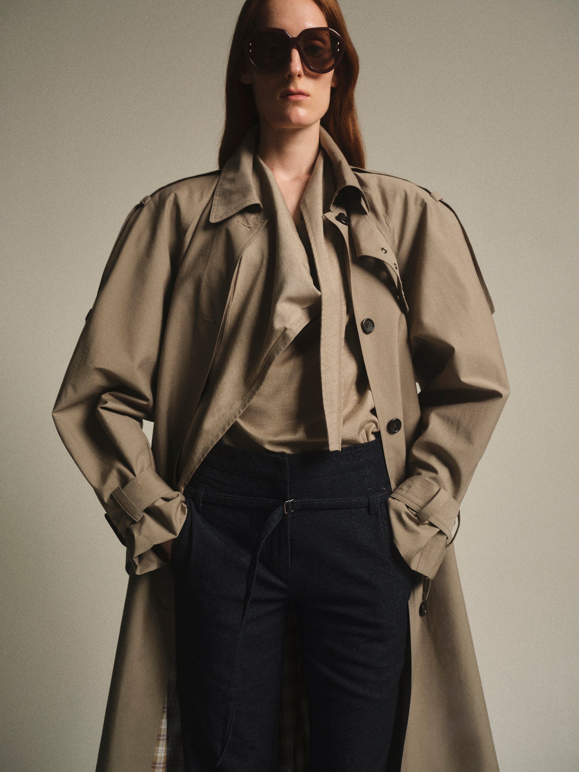 Cocoon Trench Coat, Beige