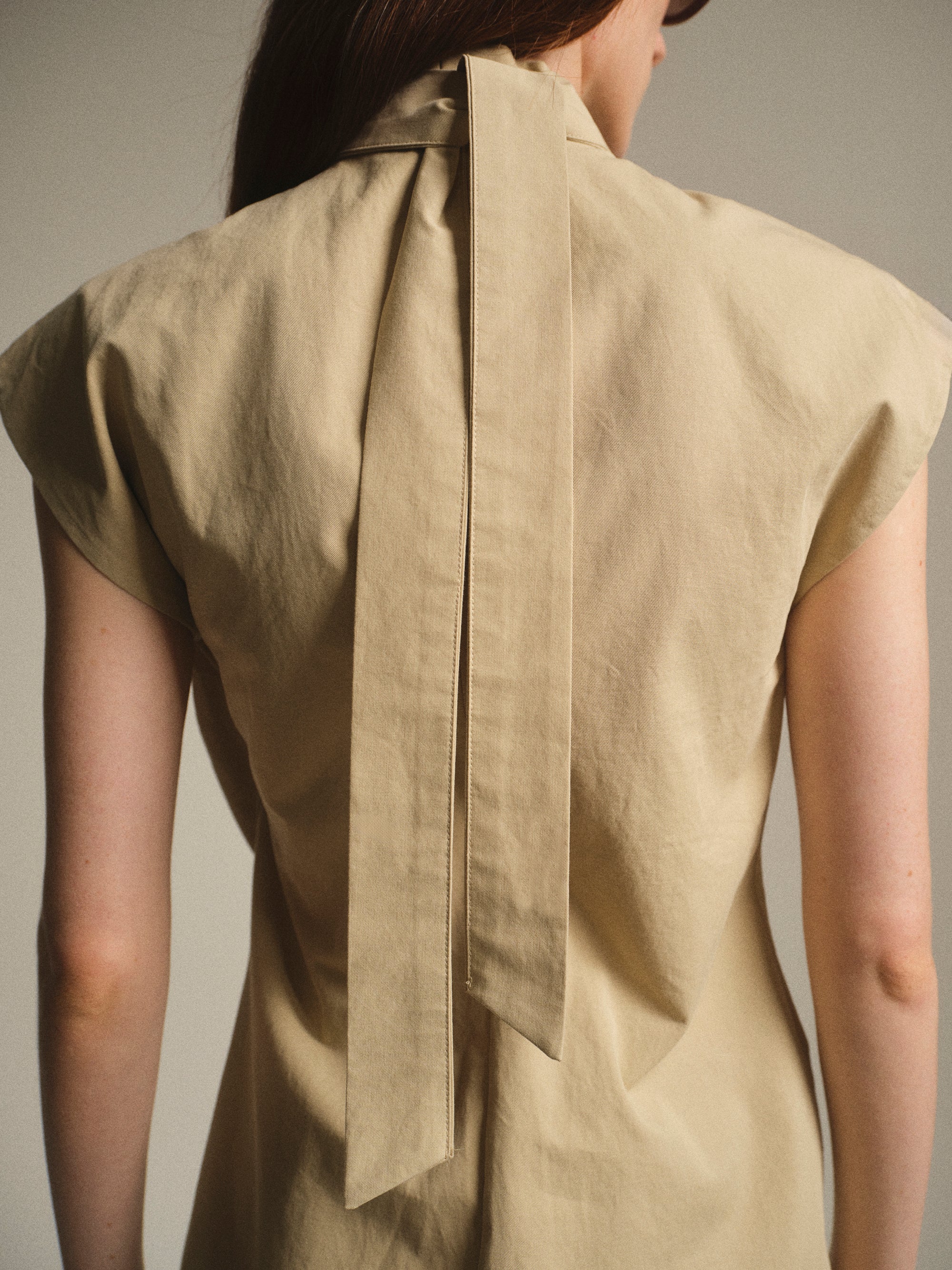 Draped Wrap Shirt, Beige