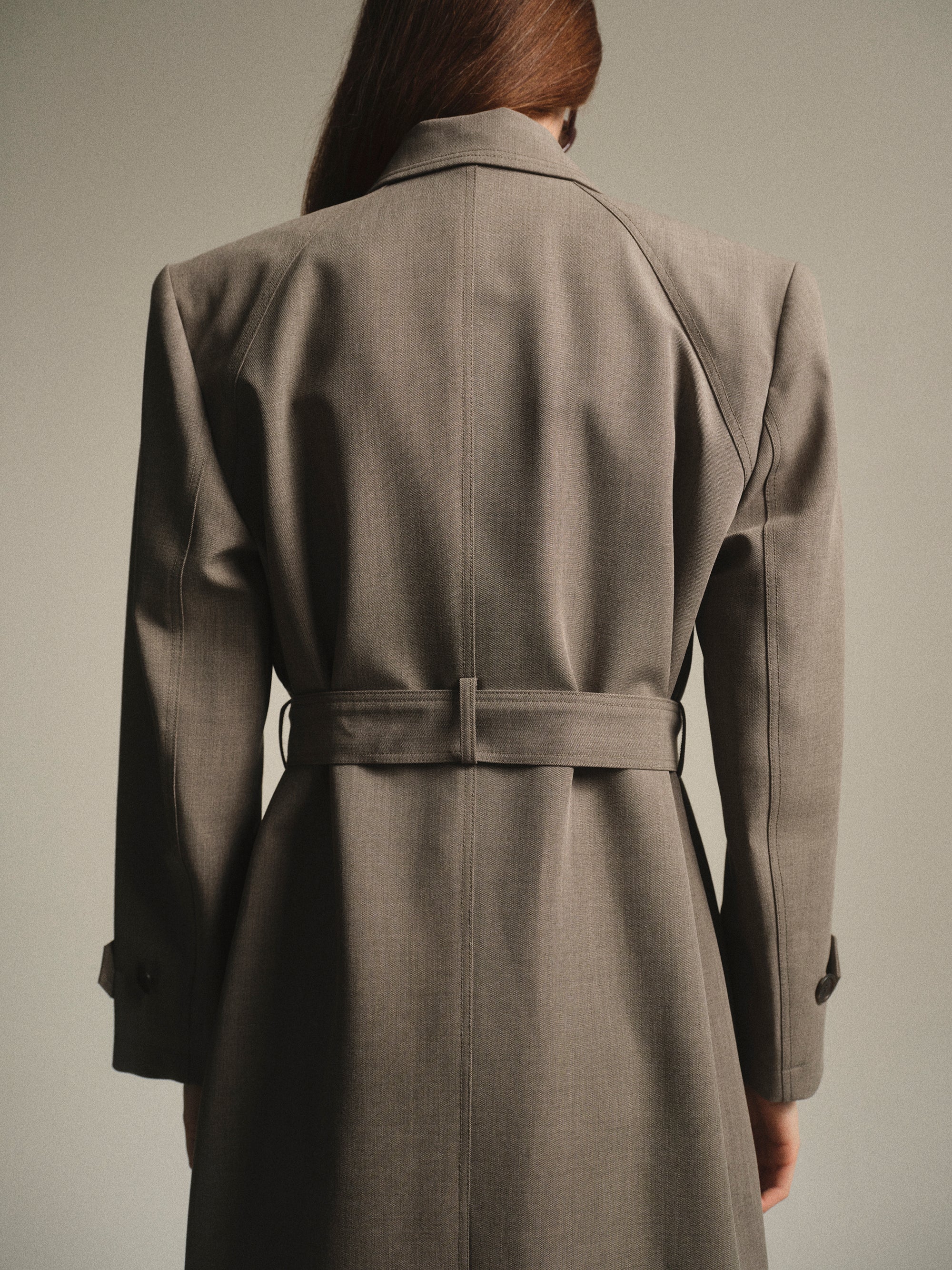 Belted Topcoat, Beige