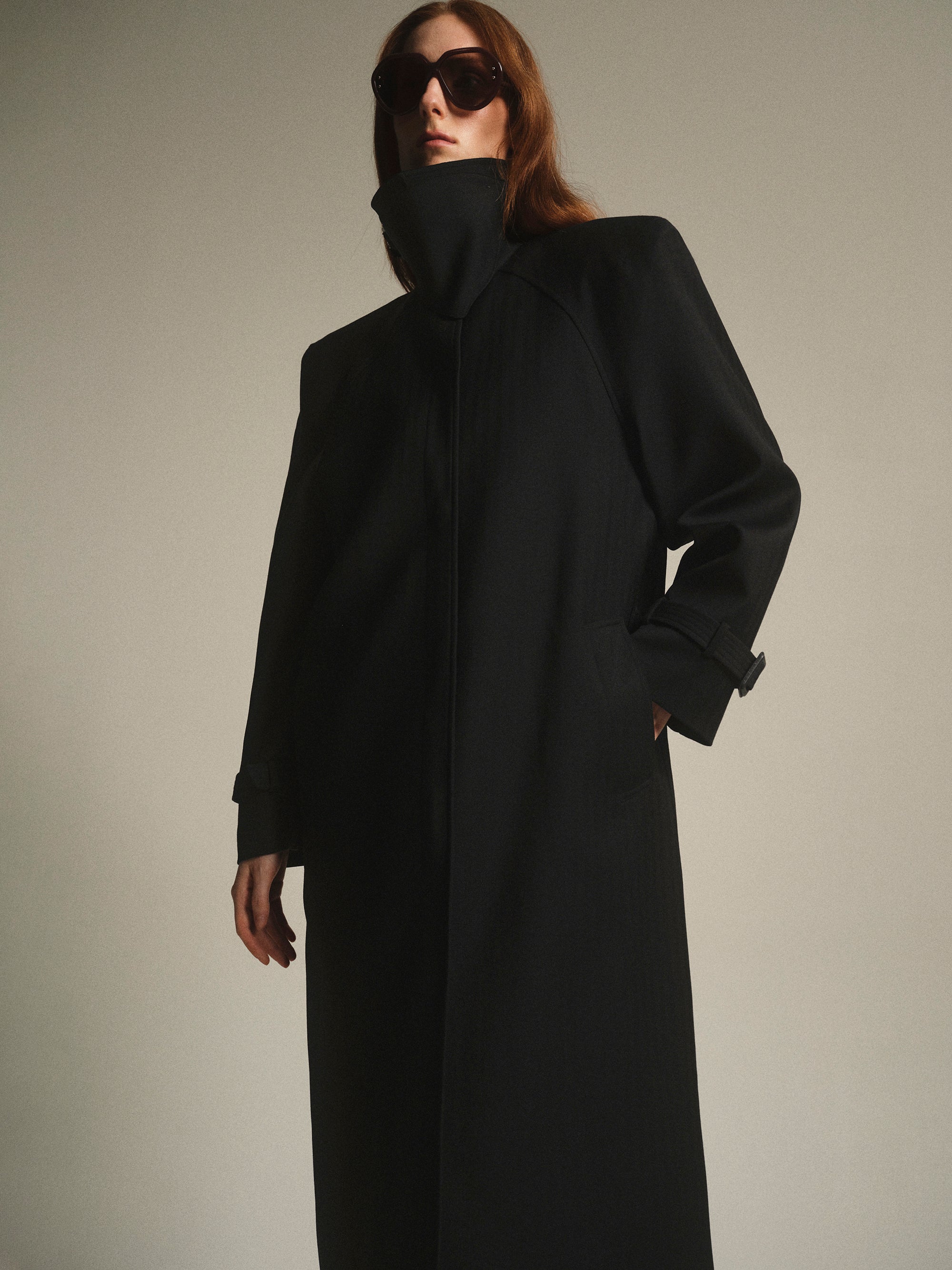 Padded Overcoat, Black