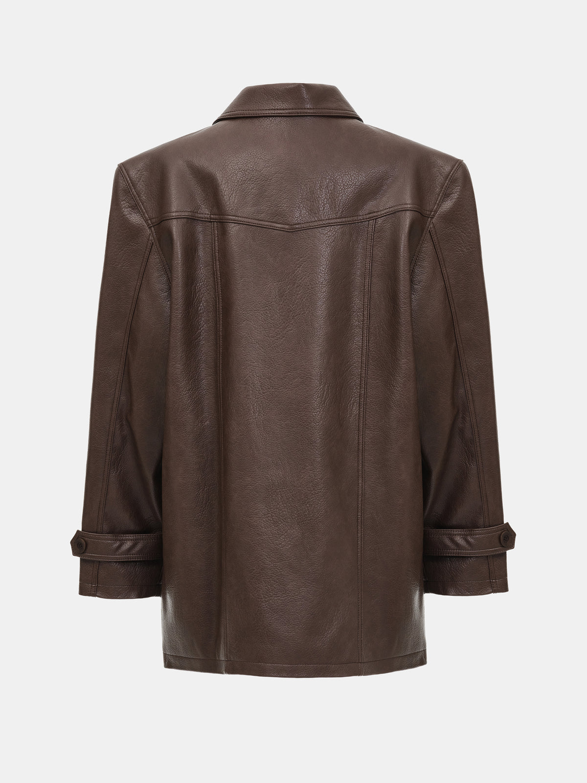 Carrie Faux Leather Half Jacket, Brown