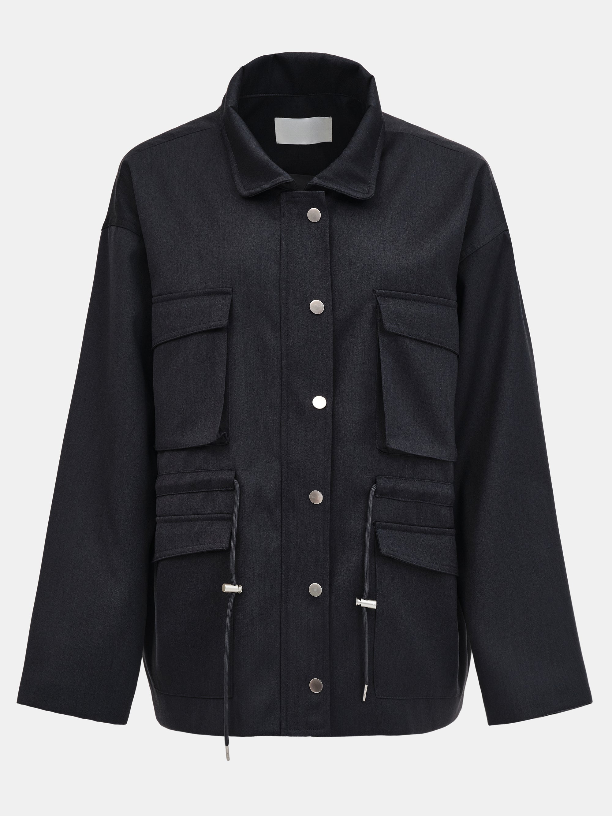 Satin-Effect Field Jacket, Grey