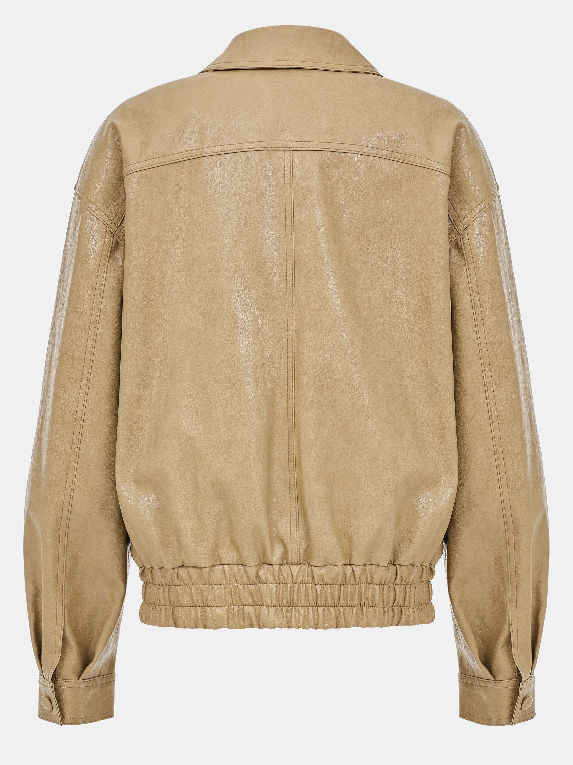 Faux-Leather Bomber Jacket, Butter