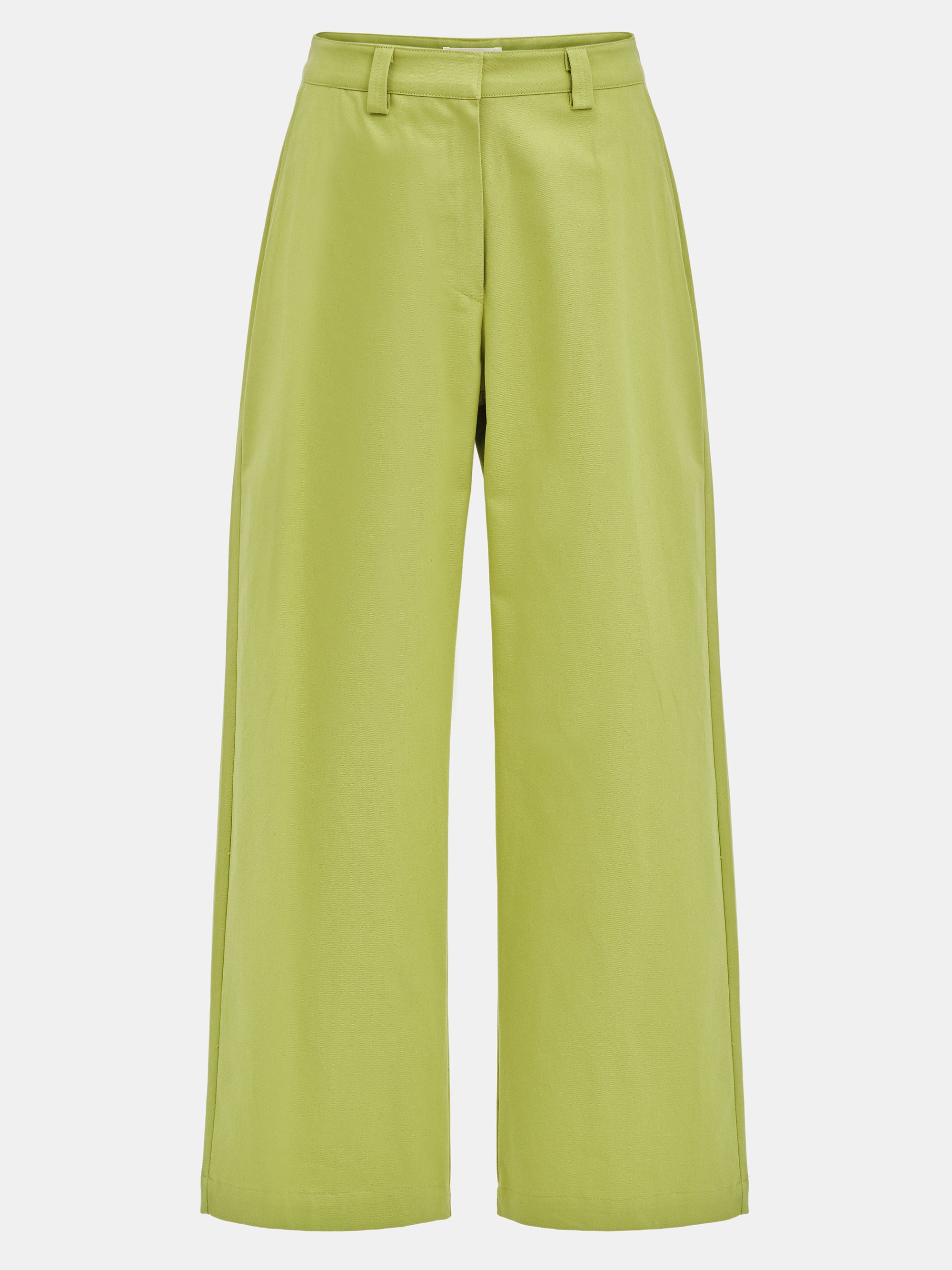 Straight Cotton Chinos, Chartreuse