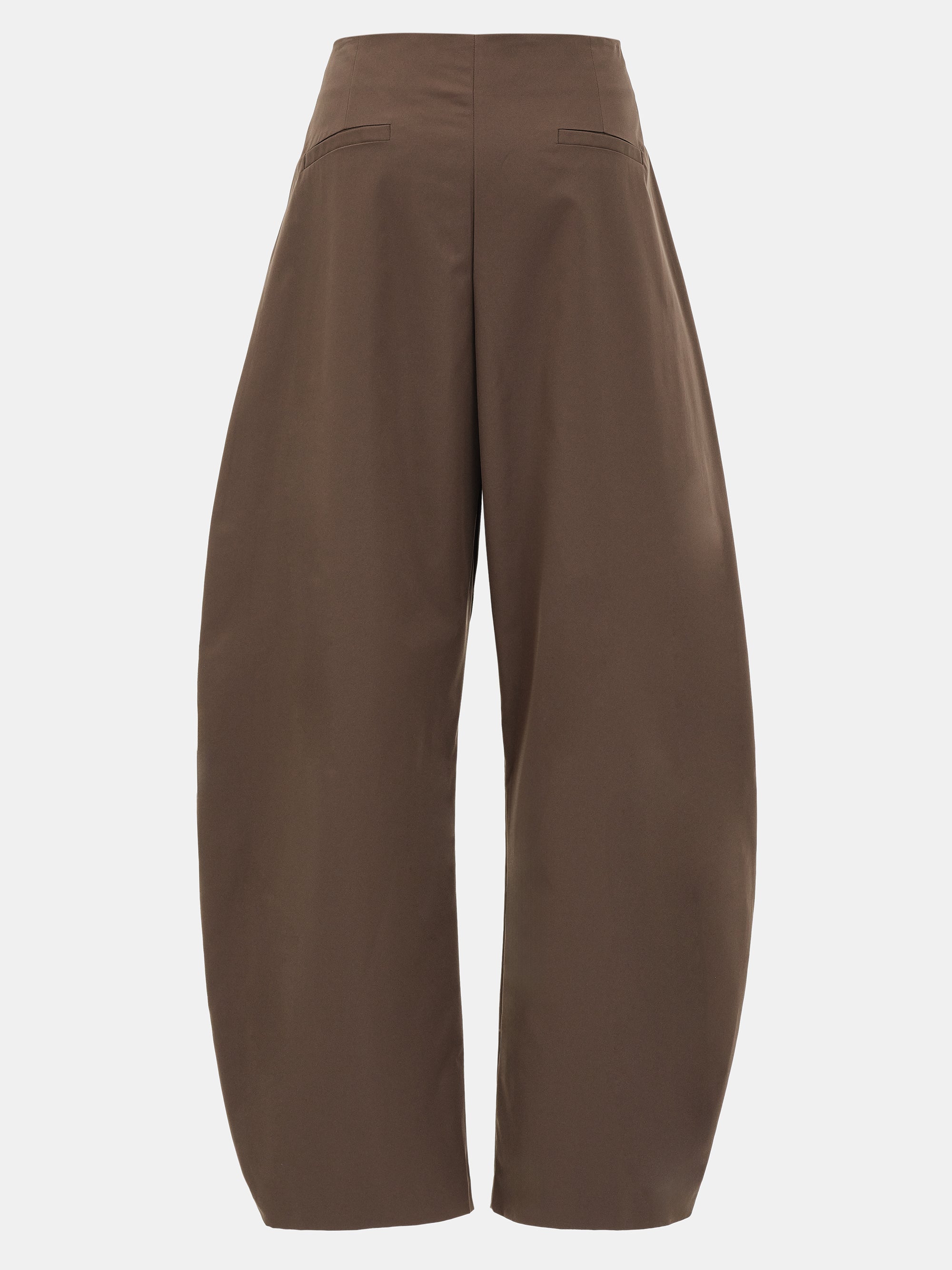 Barrel-Leg Trousers, Brown